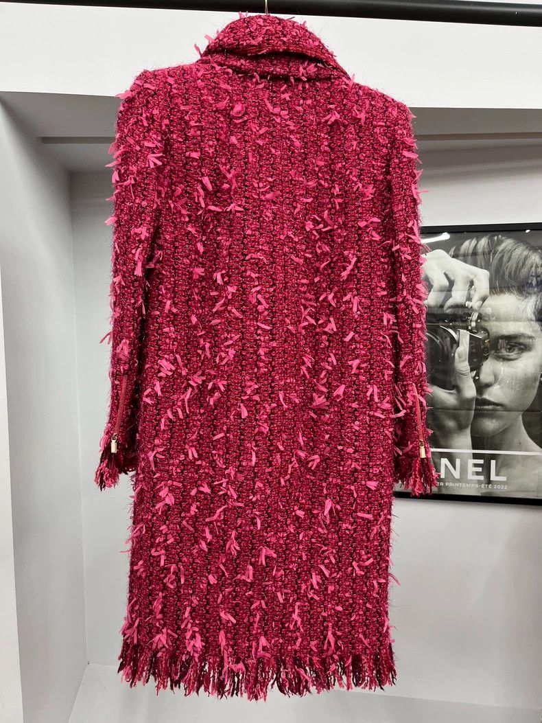 Chanel Chanel Metropolitan Series Red Tassel Coat Size XXS / US 00 / IT 34 - 3 Thumbnail