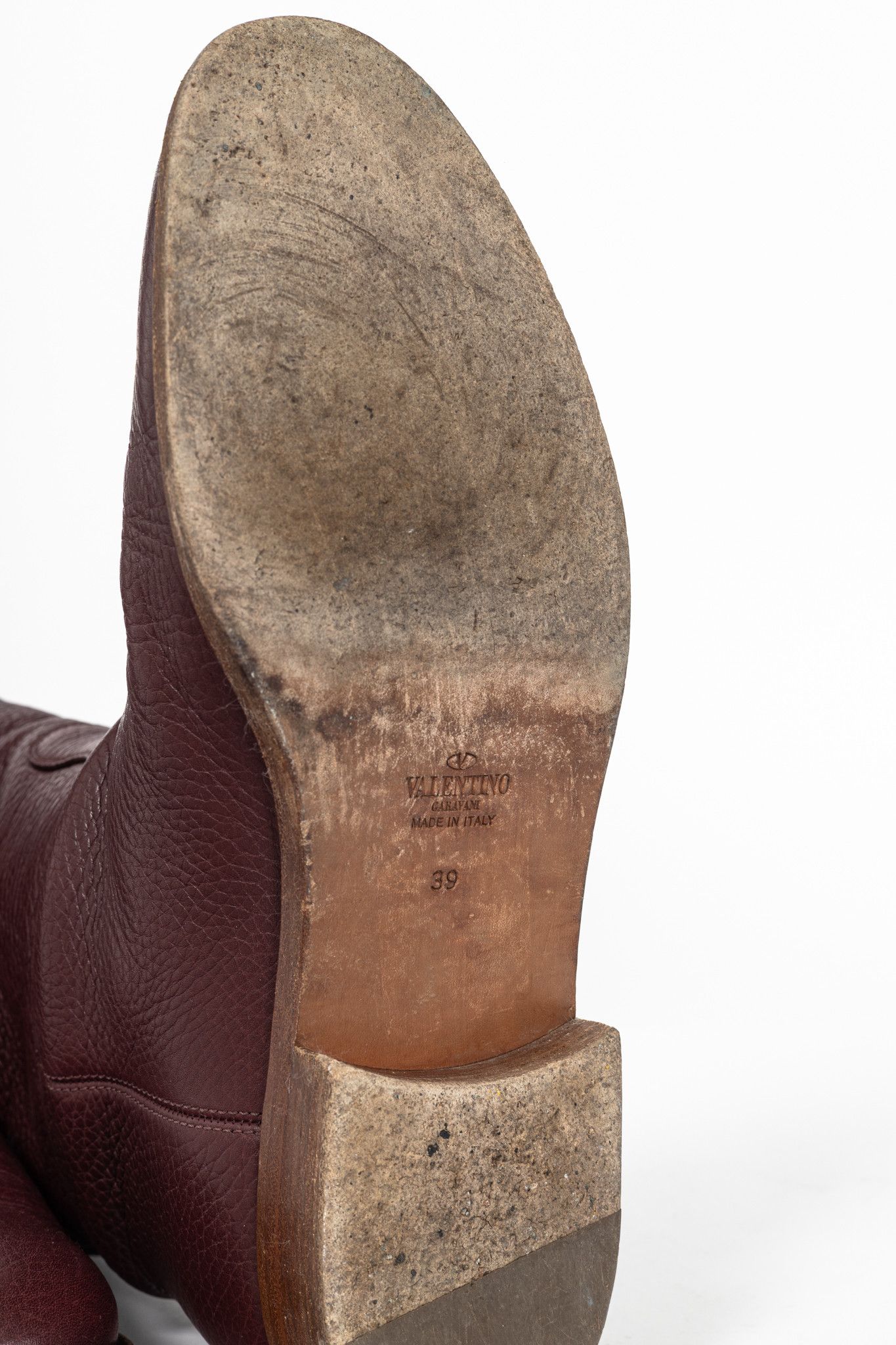 Valentino Valentino Garavani Pebbled Rockstud-Buckle Riding Boots Size US 8.5 / IT 38.5 - 5 Thumbnail