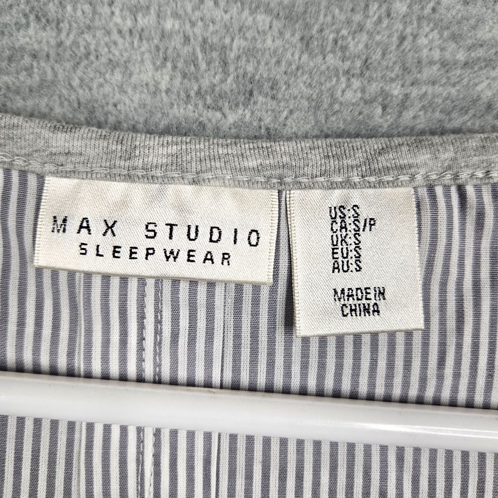 Vintage VINTAGE not MAX STUDIO Sleepwear Women's Gray White Stripes Short Sleeve Dress Size S NEW Size 28" / US 6 / IT 42 - 5 Thumbnail