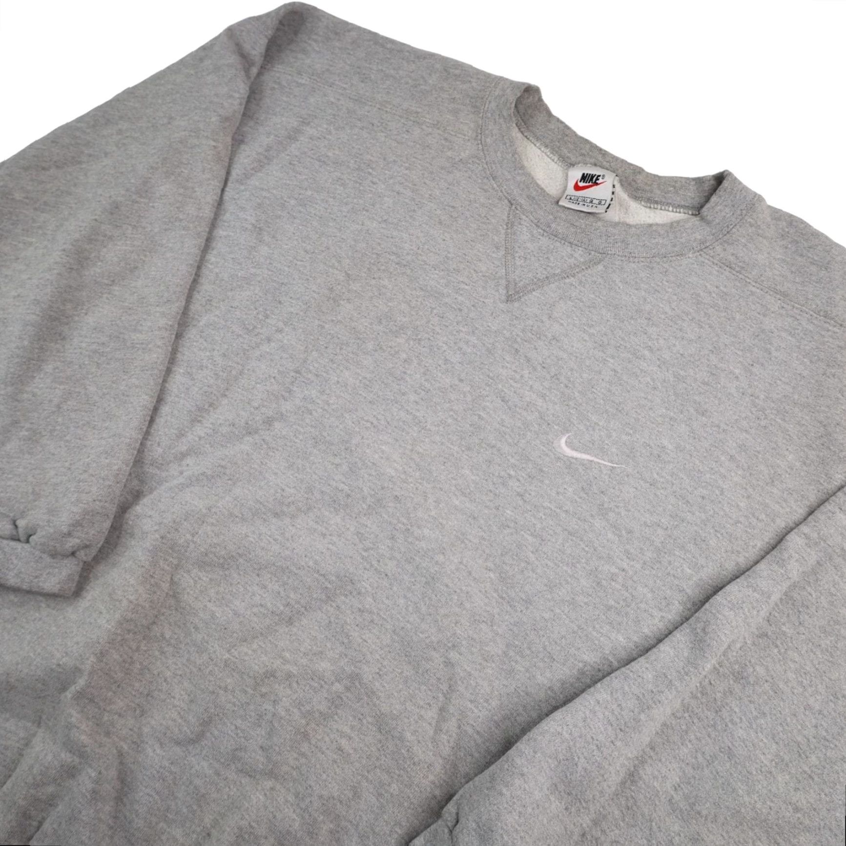Nike VINTAGE Nike Womens Large Sweatshirt Pullover Mini Swoosh Gray 90s Women Ladies Size L / US 10 / IT 46 - 2 Thumbnail