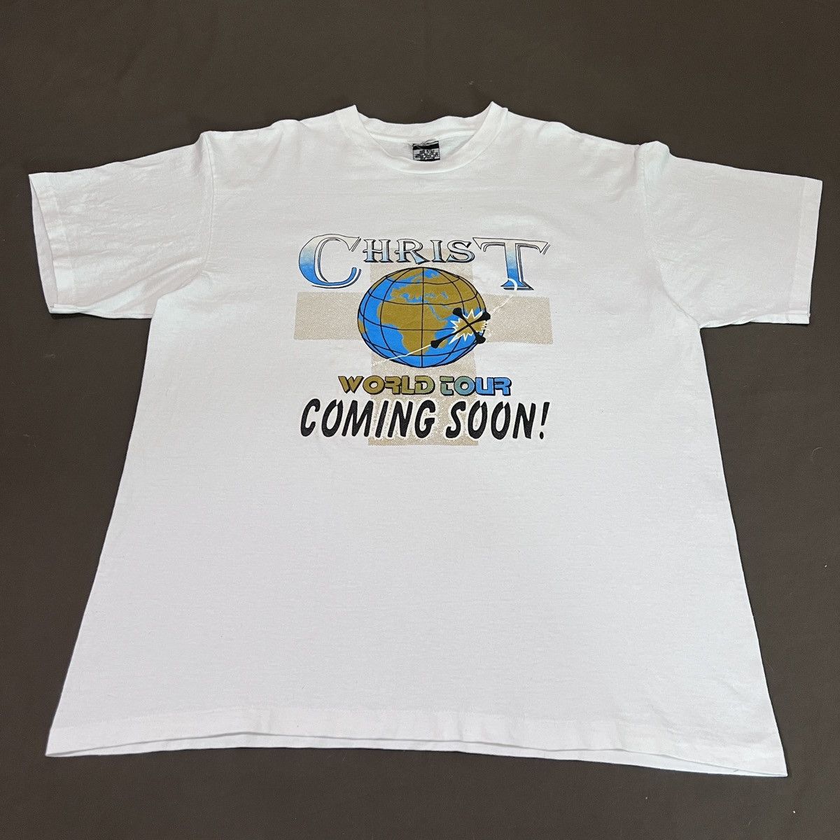 Vintage Vintage 90s Christ World Tour Jesus God Holy Bible Tee XL Size US XL / EU 56 / 4 - 2 Thumbnail