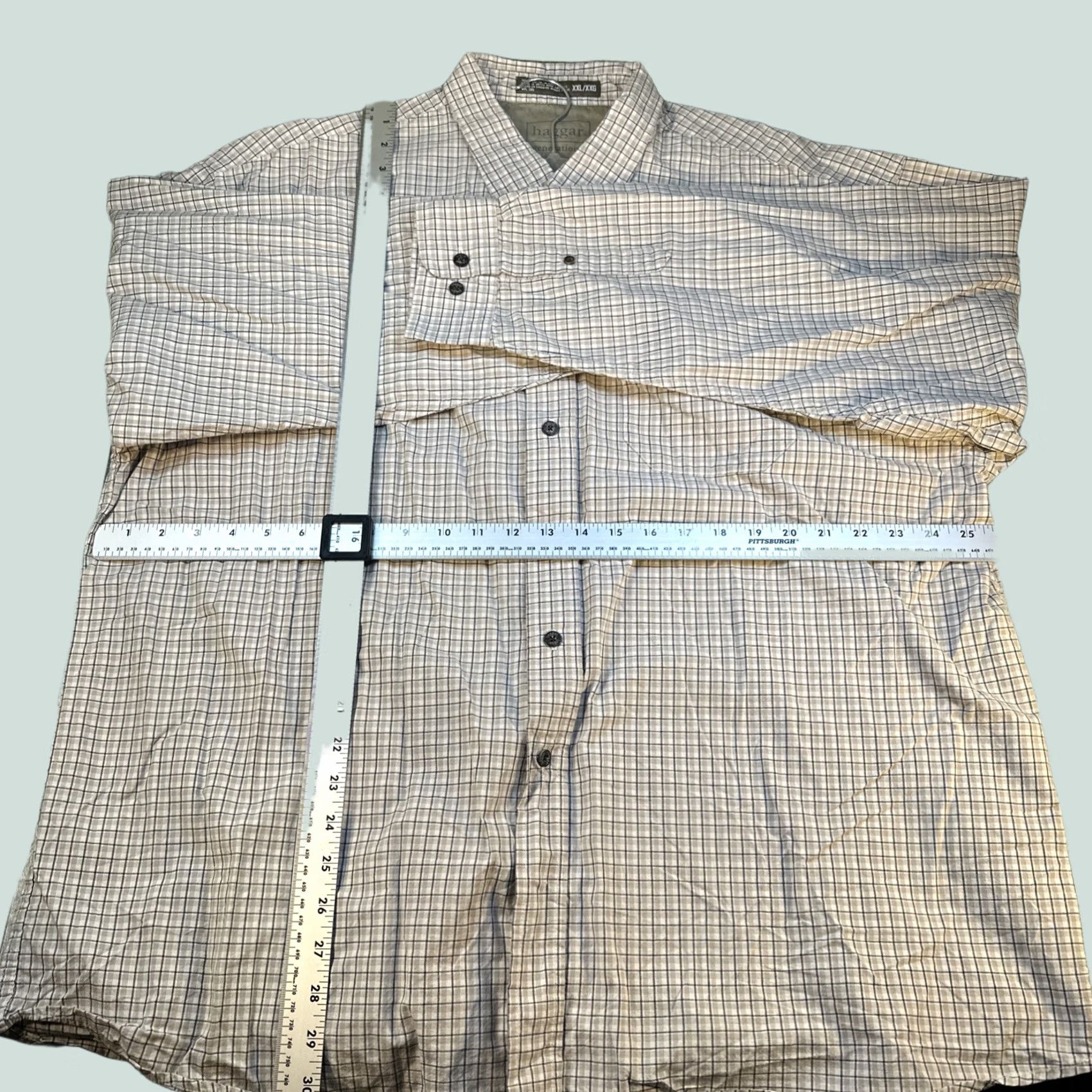 Haggar Haggar Generations Button-Down Shirt Mens XXL Plaid Cotton Long Sleeve Career Dress Shirt Size 48R - 1 Preview