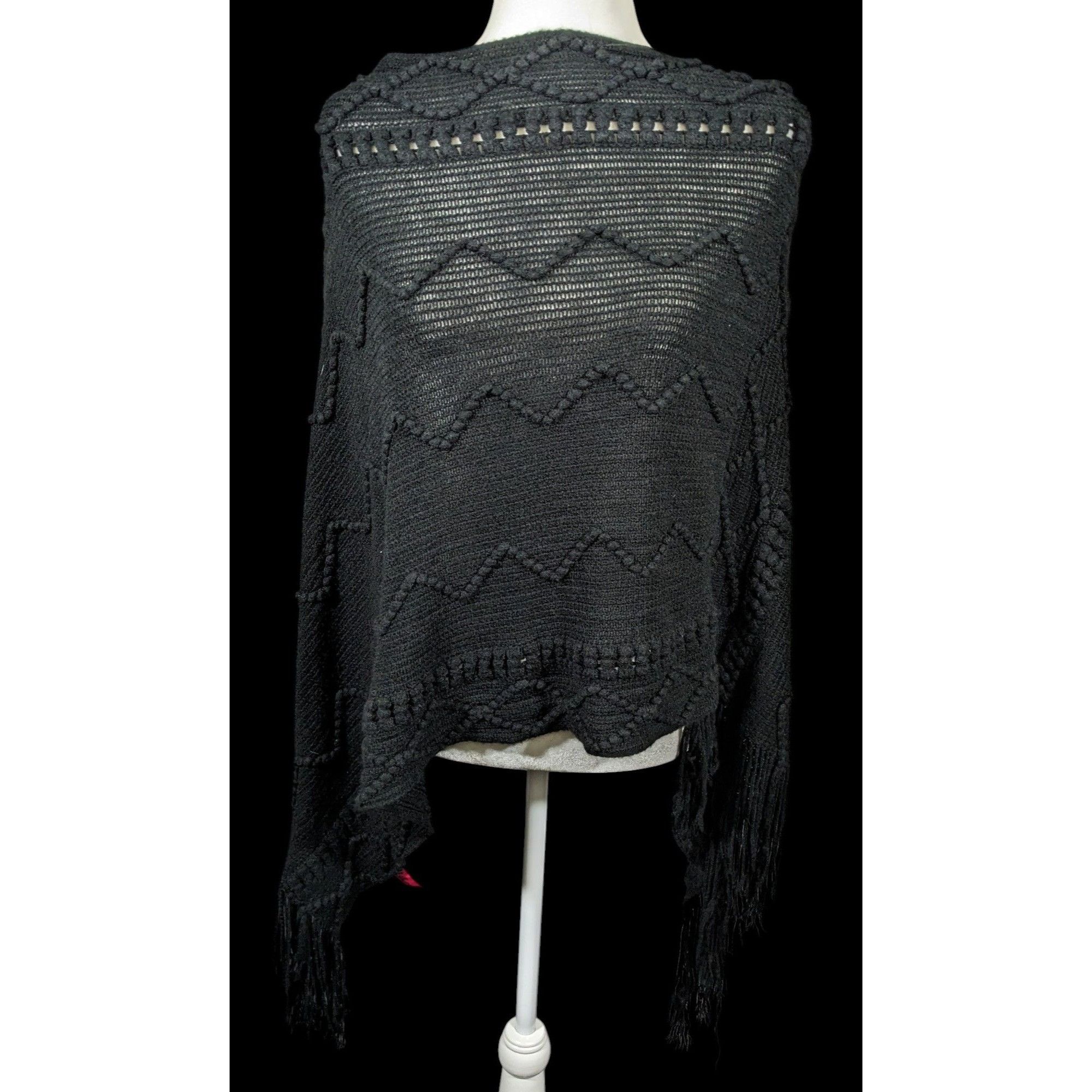 Other Shihreen Gothic Asymmetrical Fringe Poncho Size ONE SIZE - 7 Thumbnail