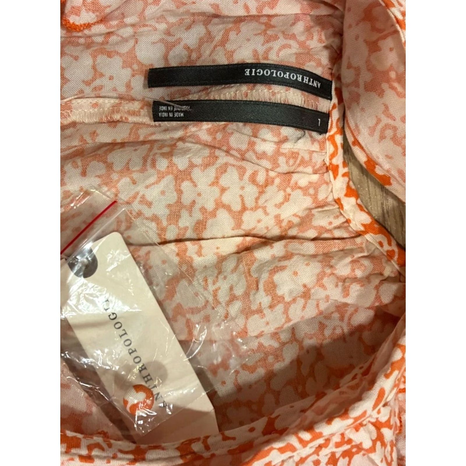 Anthropologie NWT Anthropologie Women’s Sleeveless Ruffle Nap Dress Orange Floral Size L Size L / US 10 / IT 46 - 6 Thumbnail