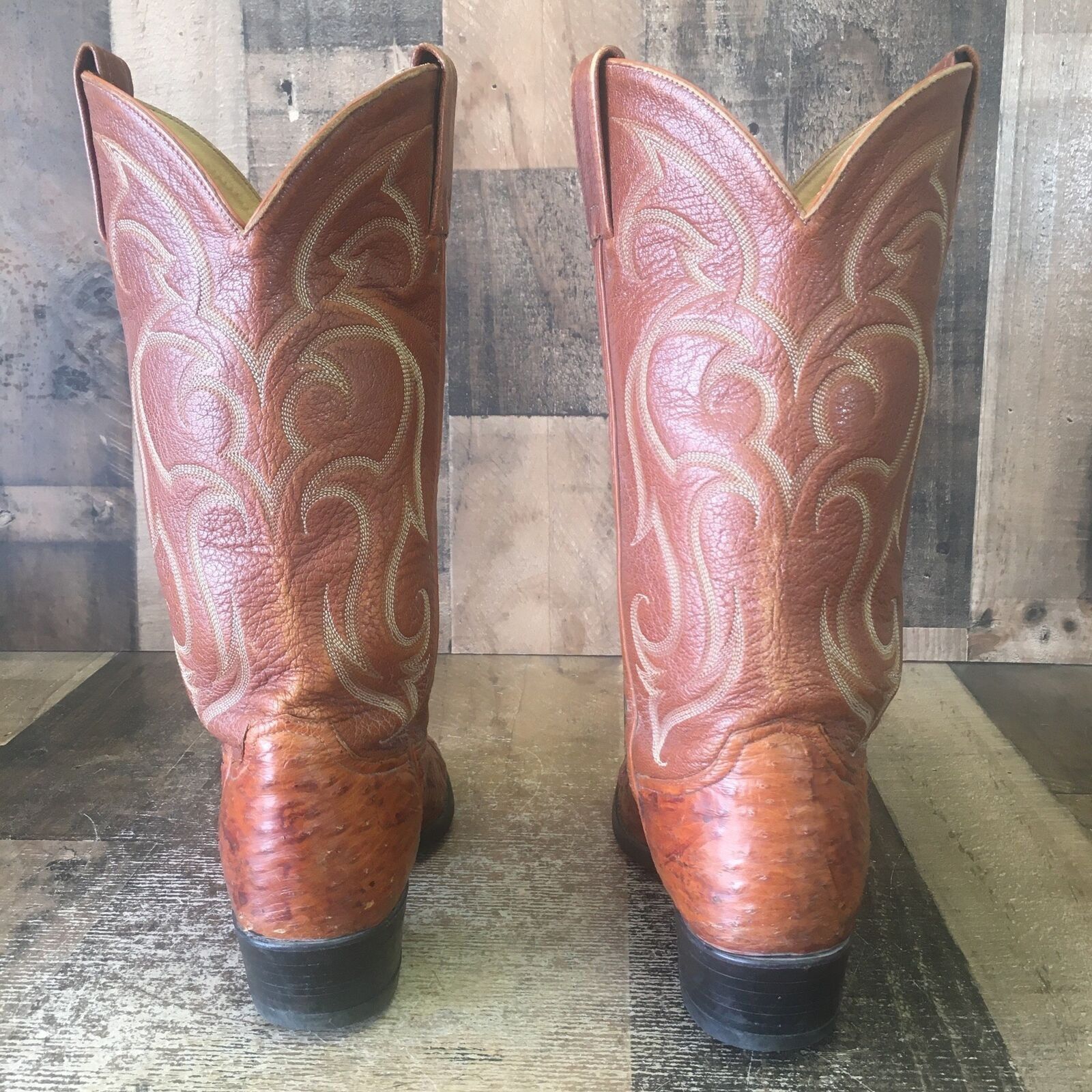 Tony Lama Tony Lama Vintage Brown Ostrich Cowboy Boots Mens 8.5 D Size US 8.5 / EU 41-42 - 8 Thumbnail