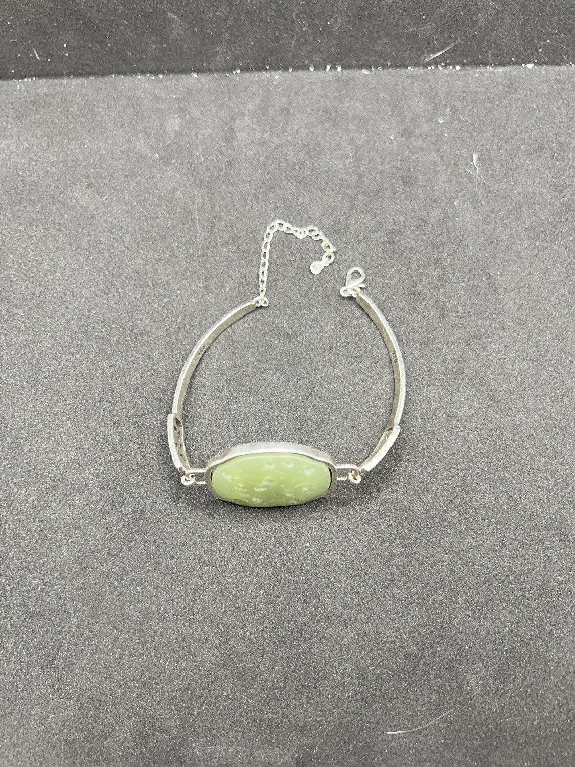 Jewelry Green Jade Silver Bracelet Size ONE SIZE - 2 Thumbnail