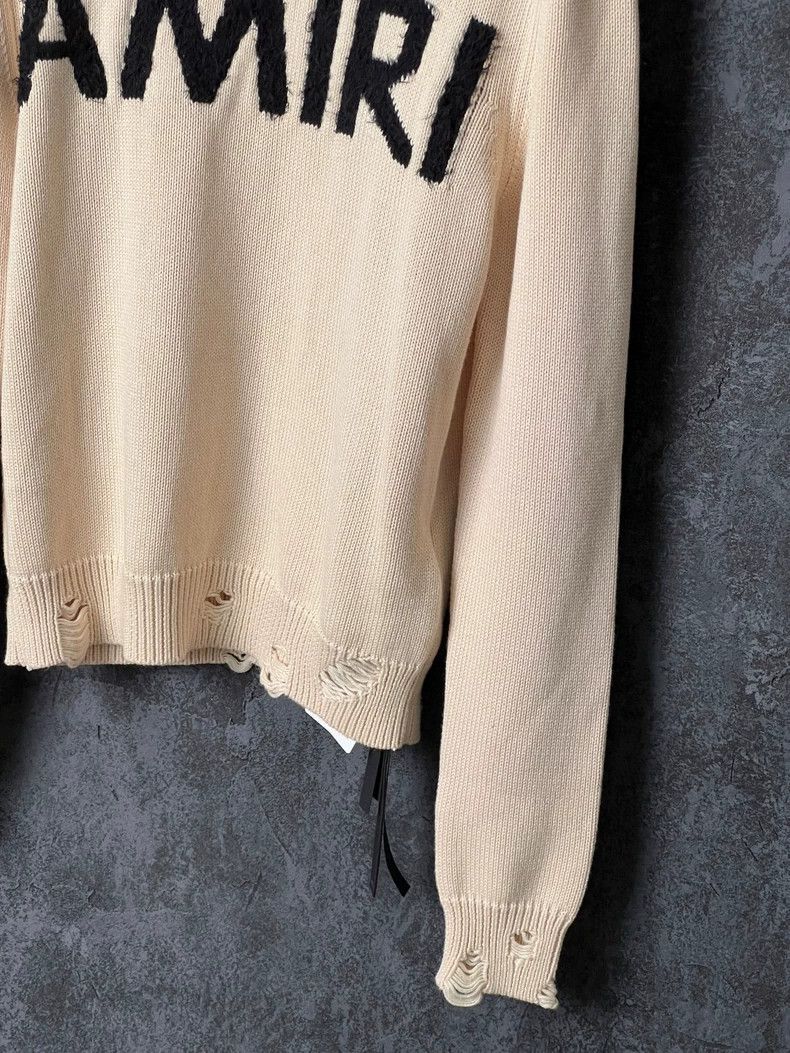 Amiri AmiriBeige letter embroidered round-neck sweater 2503-Nexta Size US S / EU 44-46 / 1 - 4 Thumbnail