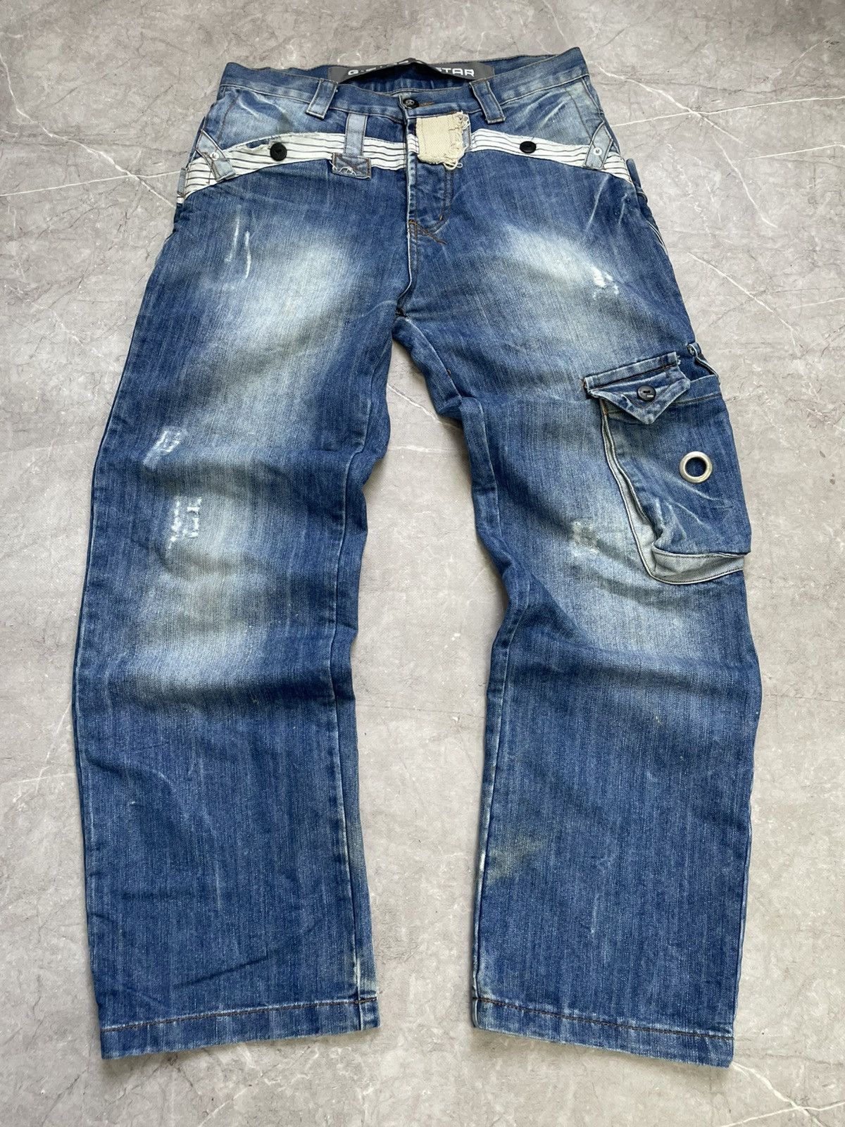 G-Star Baggy Multipocket cargo jeans 90s hype junya Watanabe style Size US 31 - 1 Thumbnail