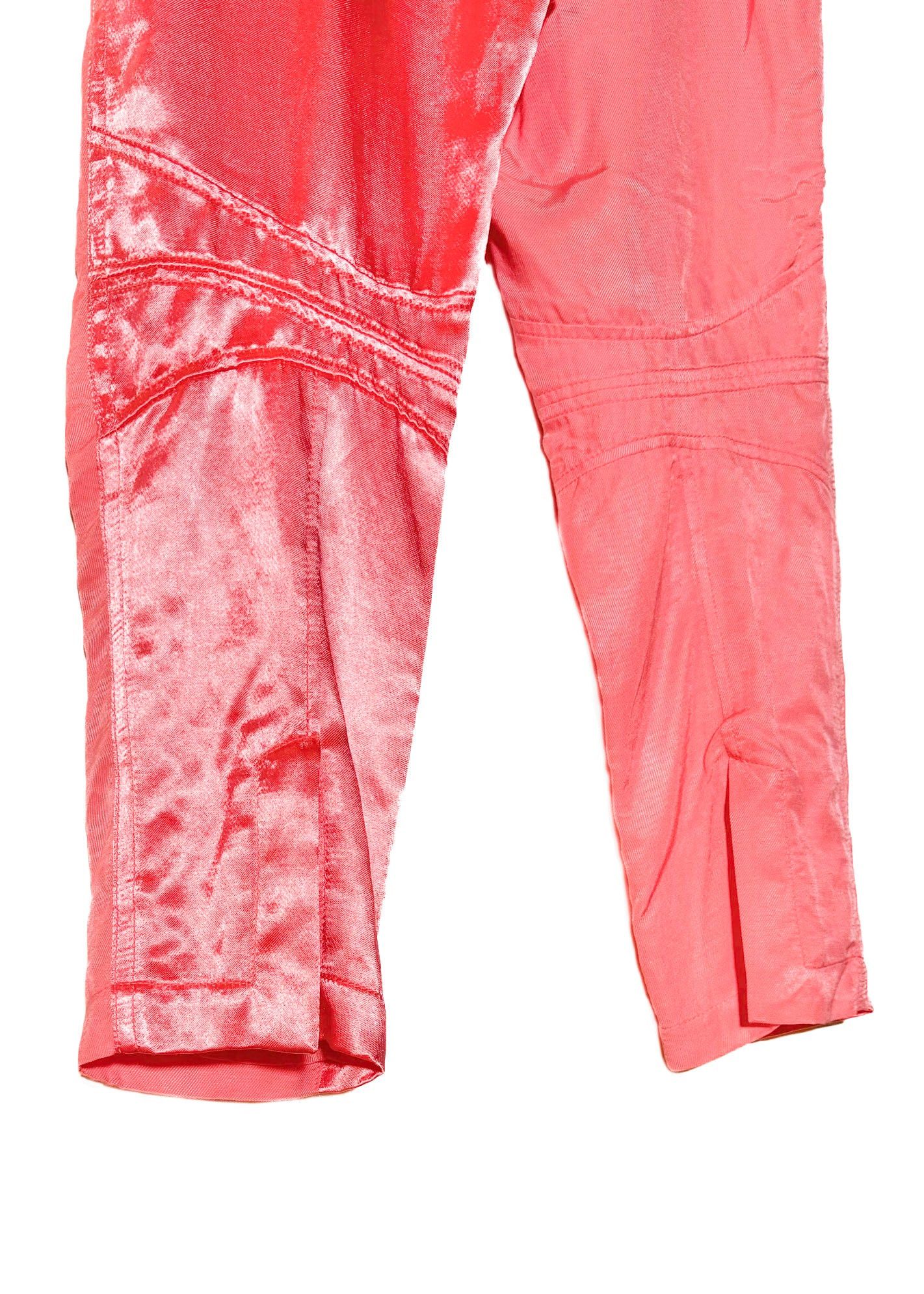 Haider Ackermann Haider Ackermann Pink Satin Patchwork Cropped Pants Size 27" / US 4 / IT 40 - 6 Thumbnail