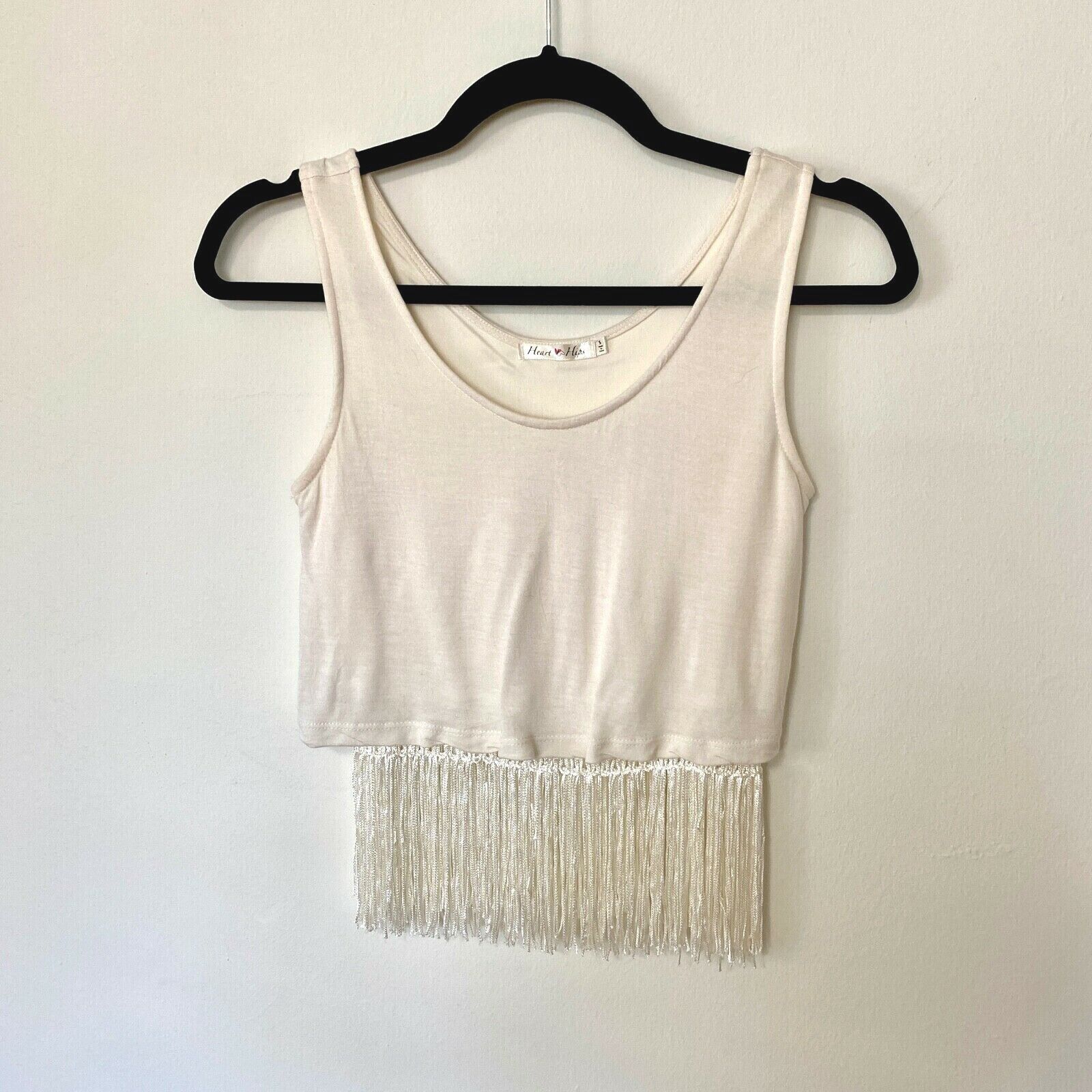 Other Heart & Hips Sleeveless Cream Scoop Neck Braided Fringe Top Size S / US 4 / IT 40 - 7 Thumbnail