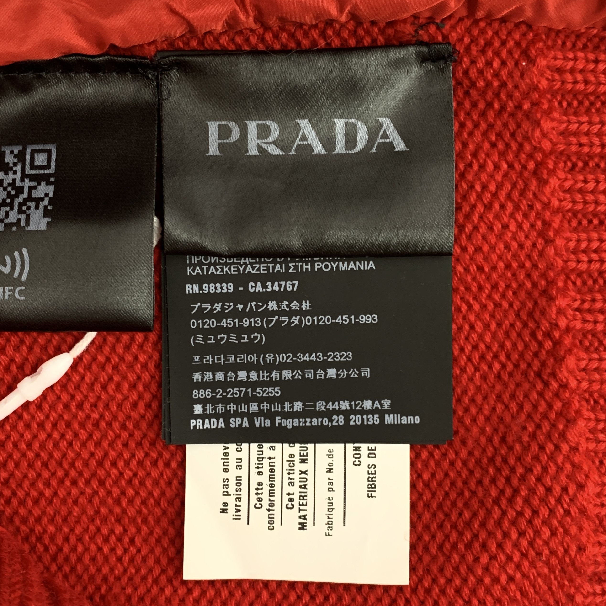 Prada Prada Quilted Wool Zip-Up Jacket Red (52) Size US L / EU 52-54 / 3 - 6 Thumbnail