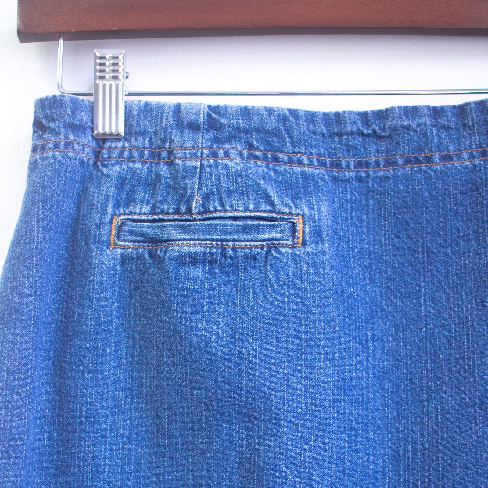 Vintage Y2K Denim Knee Length Skirt Size 12 Size 34" / US 12 / IT 48 - 4 Thumbnail