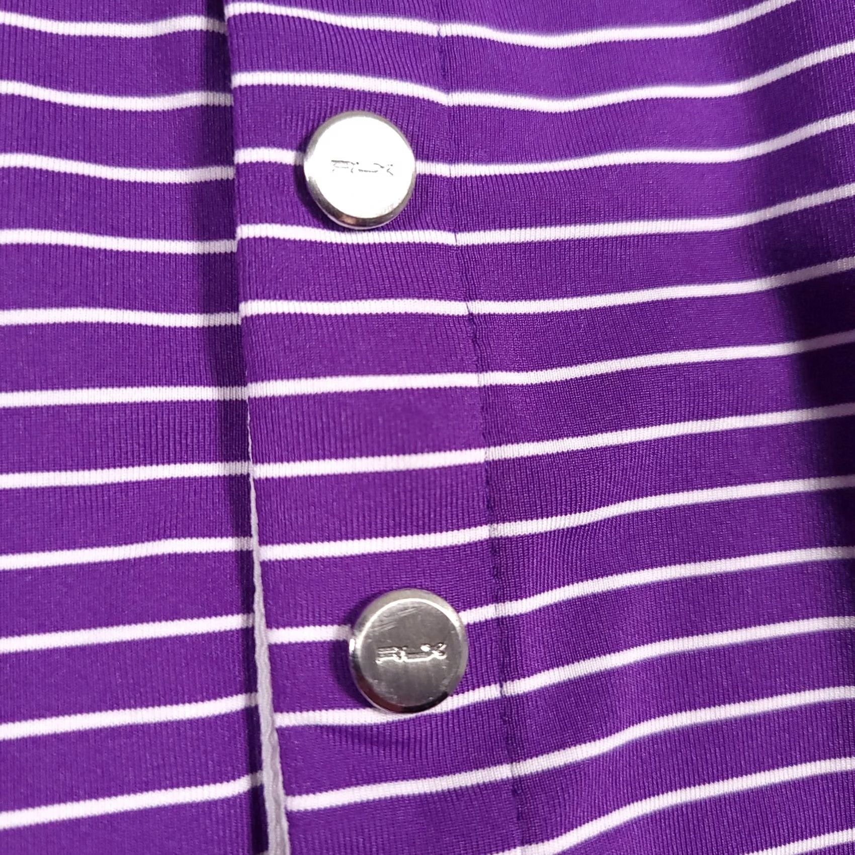 RLX Ralph Lauren RLX Ralph Lauren Womens M 2014 PGA Polo Shirt Purple Striped Short Sleeve Golf Shirt Ladies M Purple Striped Courtesy Size M / US 6-8 / IT 42-44 - 6 Thumbnail