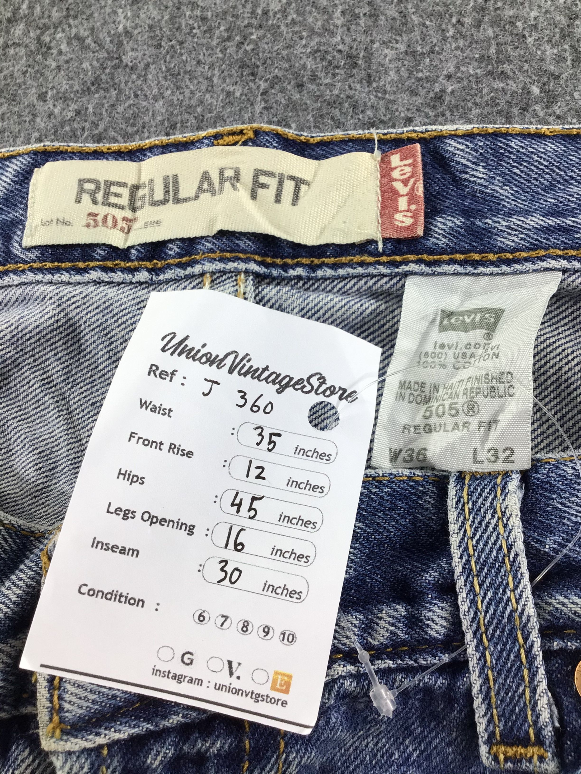 Levi's Vintage Levis 505 Jeans-J360 Size US 35 - 11 Thumbnail