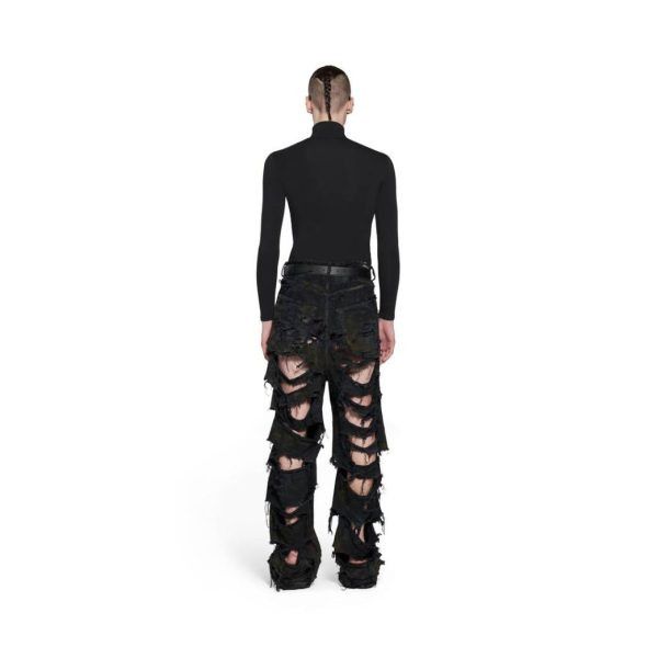Balenciaga o1loc1c1124 745248 Super Destroyed Baggy Pant in Black Size US 34 / EU 50 - 3 Thumbnail