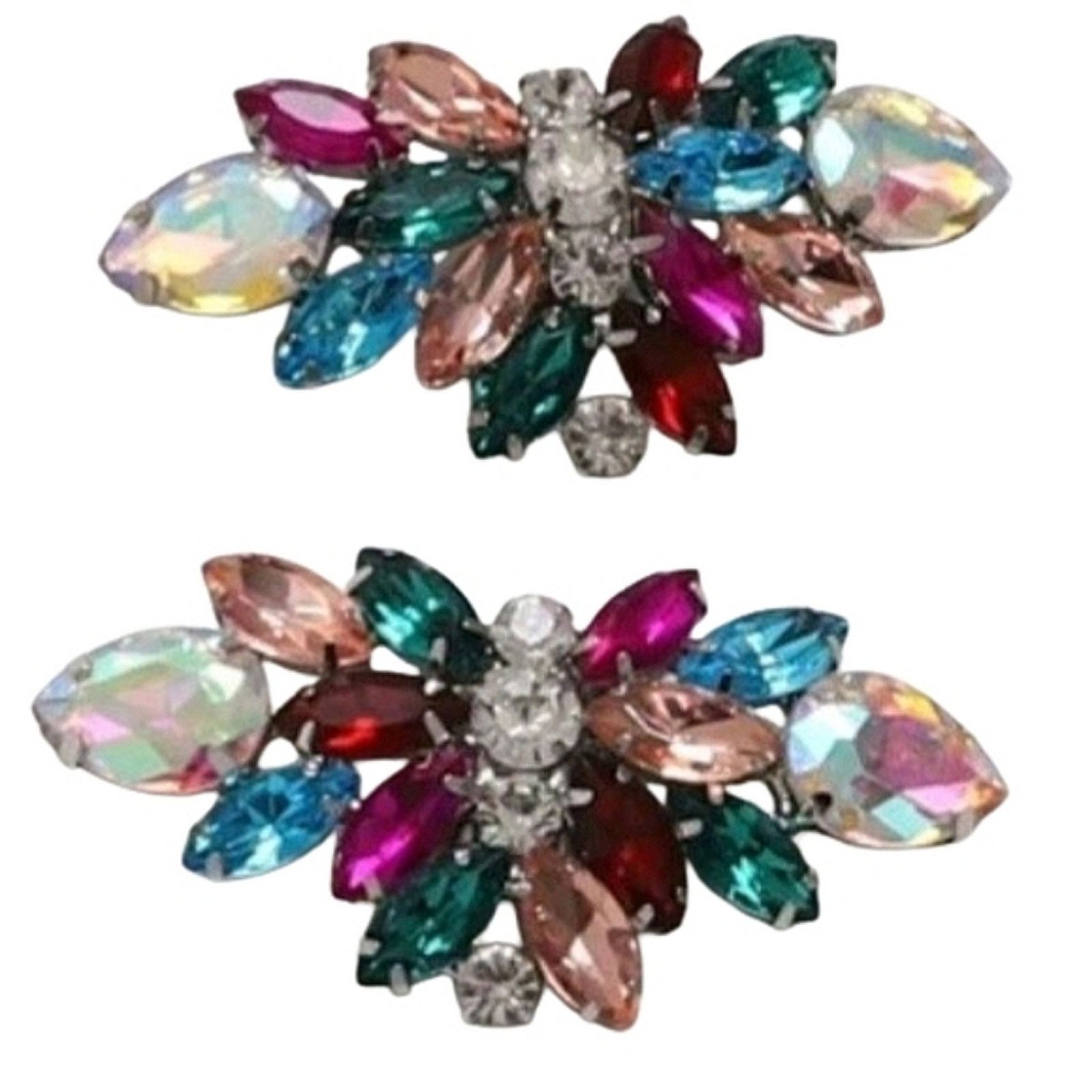 Other COLORFUL ☆ RHINESTONE ☆ SILVERTONE SHOE CLIPS ☆ NIP Size US 4 / IT 34 - 5 Thumbnail