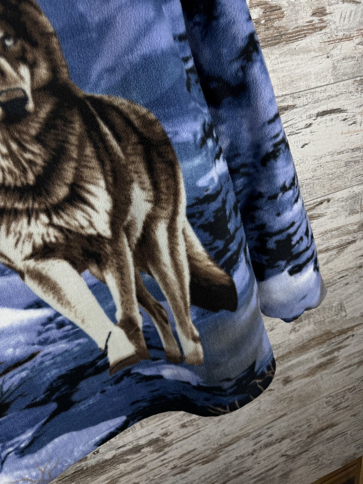 Vintage Vintage fleece Wolf Sherpa full print art animal gorpcore Size US L / EU 52-54 / 3 - 12 Thumbnail