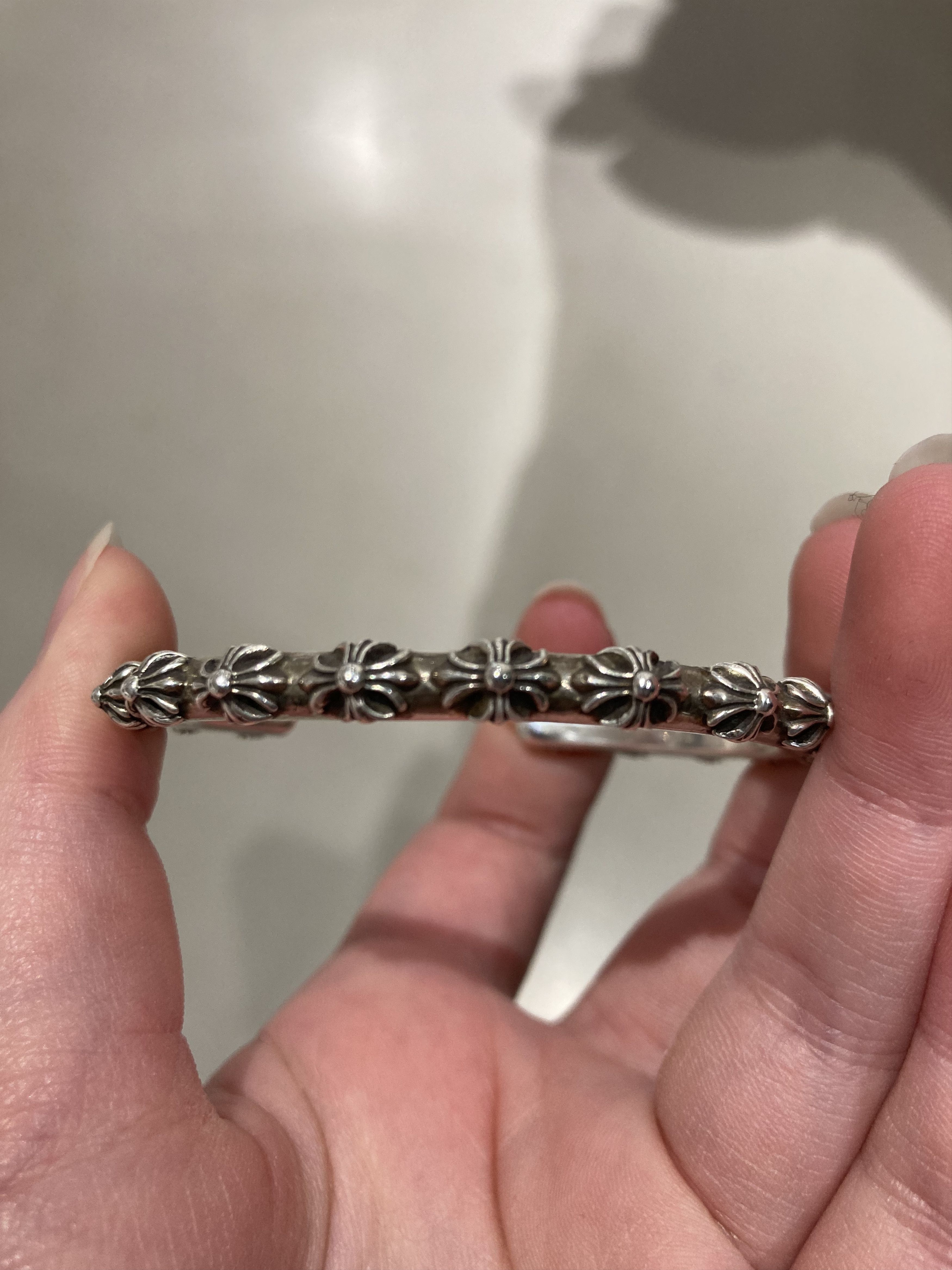 Chrome Hearts Chrome Hearts Silver Diamonds SBT Cross Bangle Bracelet Size ONE SIZE - 4 Thumbnail