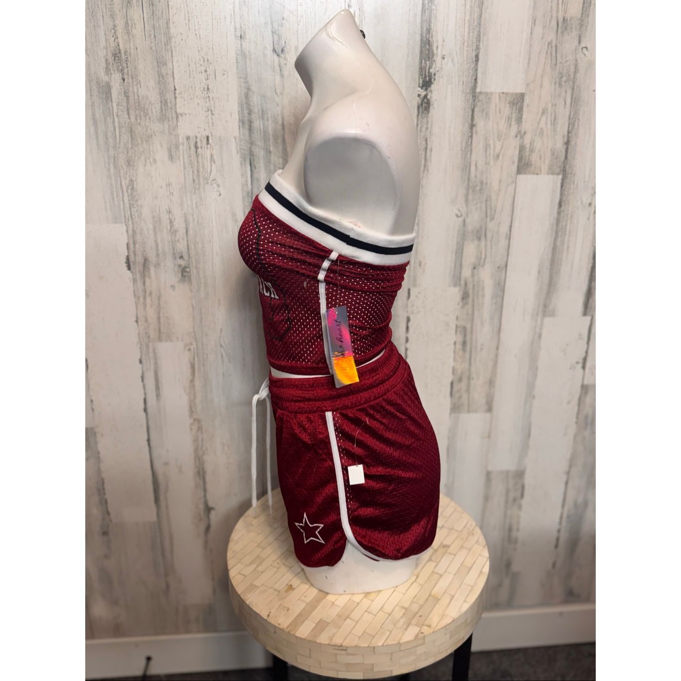 Other Derek Heart “South Beach” Red Two-Piece Tube Top & Shorts Set (Size M) Size 30" / US 8 / IT 44 - 3 Thumbnail