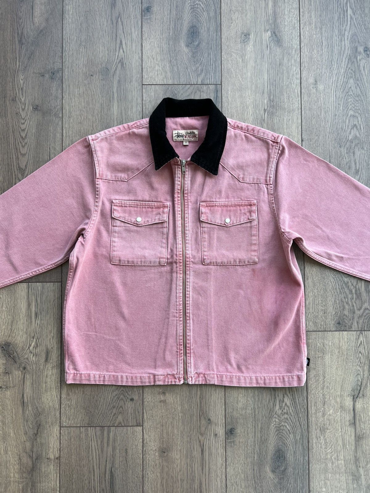 Stussy Stussy Pink Washed Canvas Work Shirt Small Size US S / EU 44-46 / 1 - 4 Thumbnail