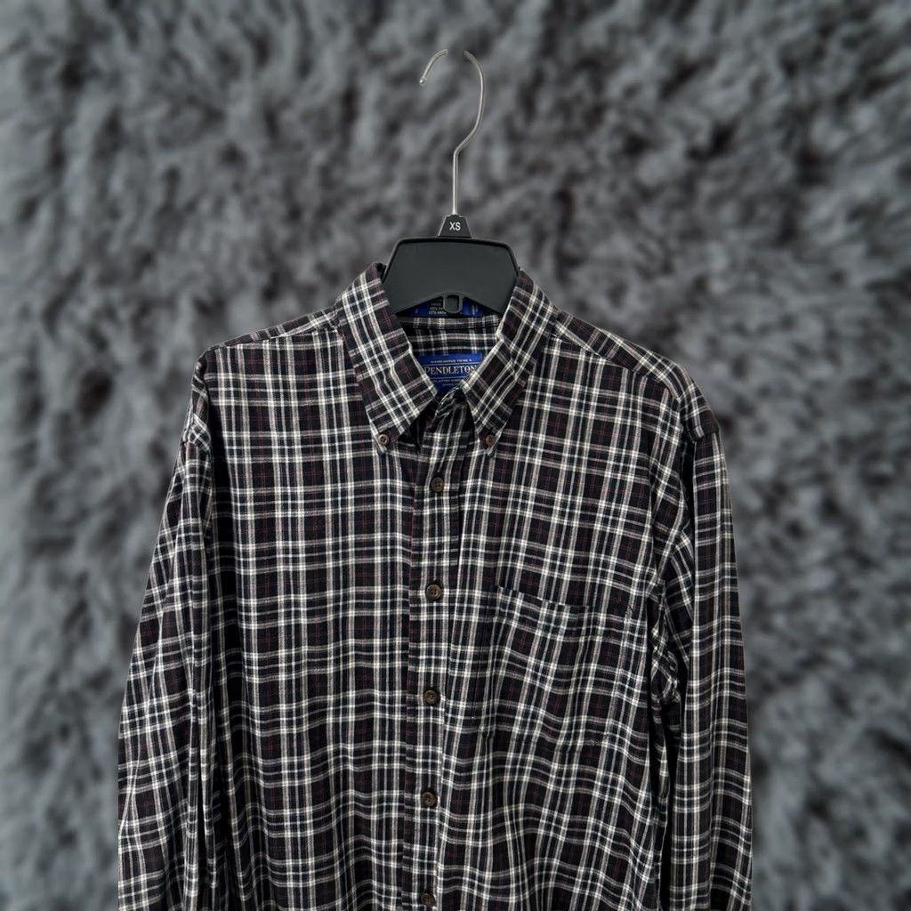 Pendleton Pendleton Shirt Mens Medium Black Plaid Merino Wool Pima Cotton Canterbury Cloth Size US M / EU 48-50 / 2 - 1 Thumbnail