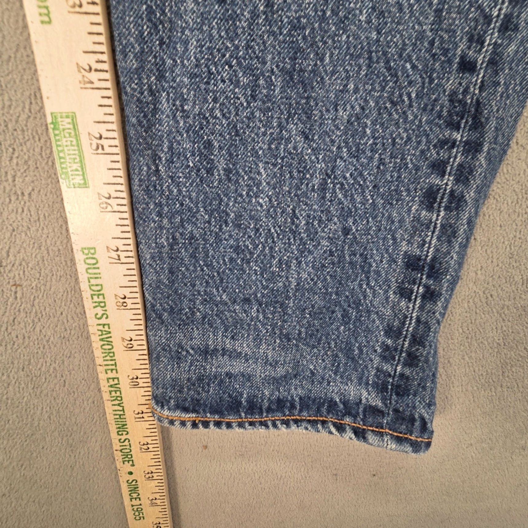 Levi's Levis 501 Jeans Mens Regular Blue Denim 501 CT Distressed Pockets Button 30x31 Slim Tapered Whiskers Honeycomb Medium Wash Size US 30 / EU 46 - 4 Thumbnail