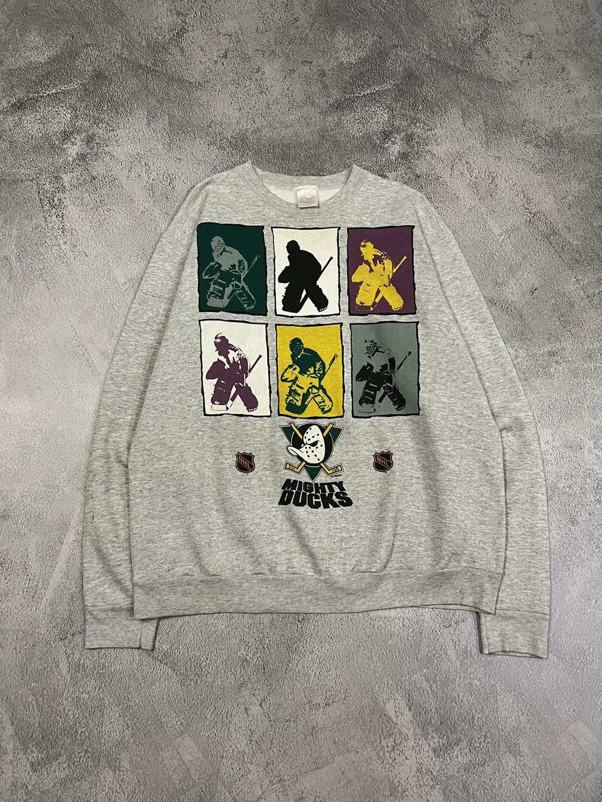 NHL × Vintage Crazy Vintage 90’s Mighty Ducks NHL Hockey Grey Sweatshirt Size US XL / EU 56 / 4 - 4 Thumbnail