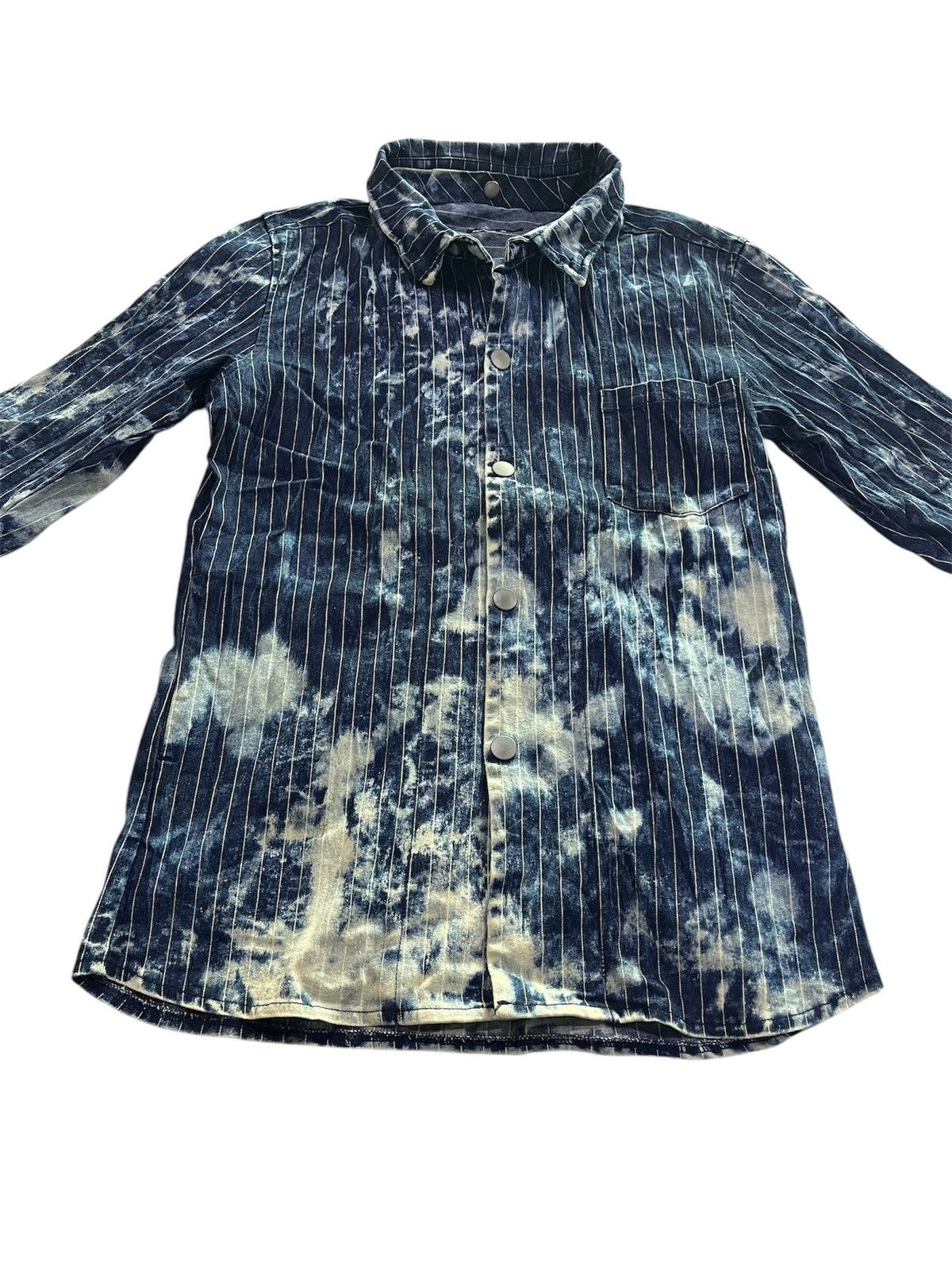 If Six Was Nine Vintage Semantic design acid wash button up shirt Size US M / EU 48-50 / 2 - 1 Thumbnail