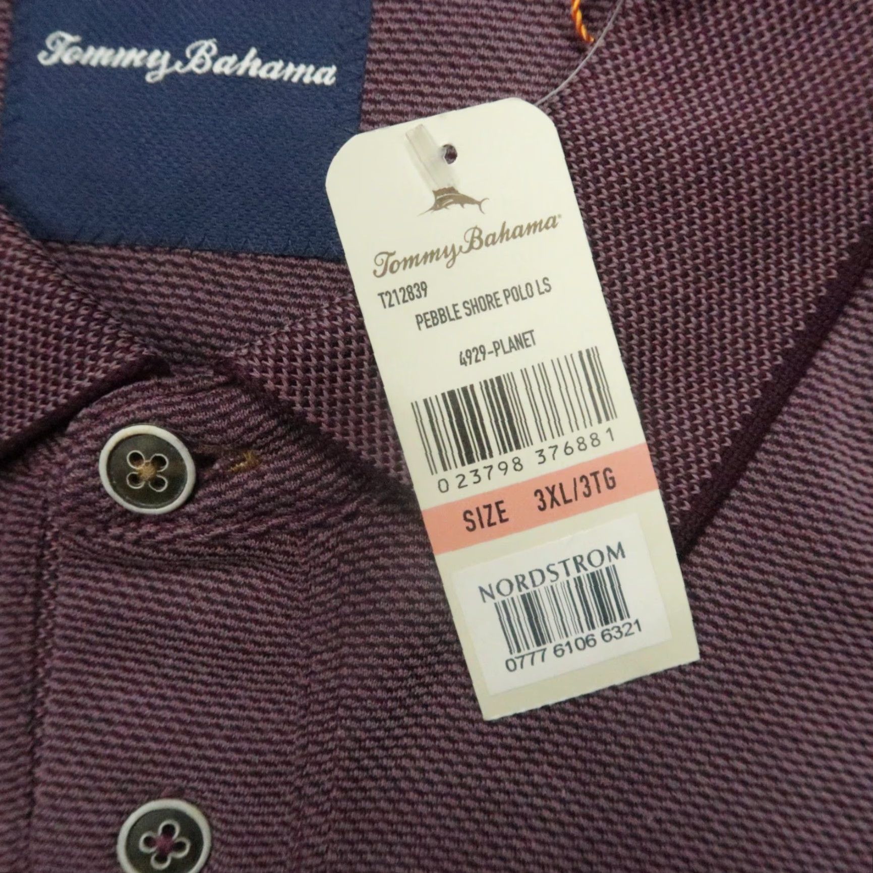 Tommy Bahama Tommy Bahama Shirt Men 3XL Purple Pebble Short LS Long Sleeve Polo NWT Size US XXL / EU 58 / 5 - 4 Thumbnail