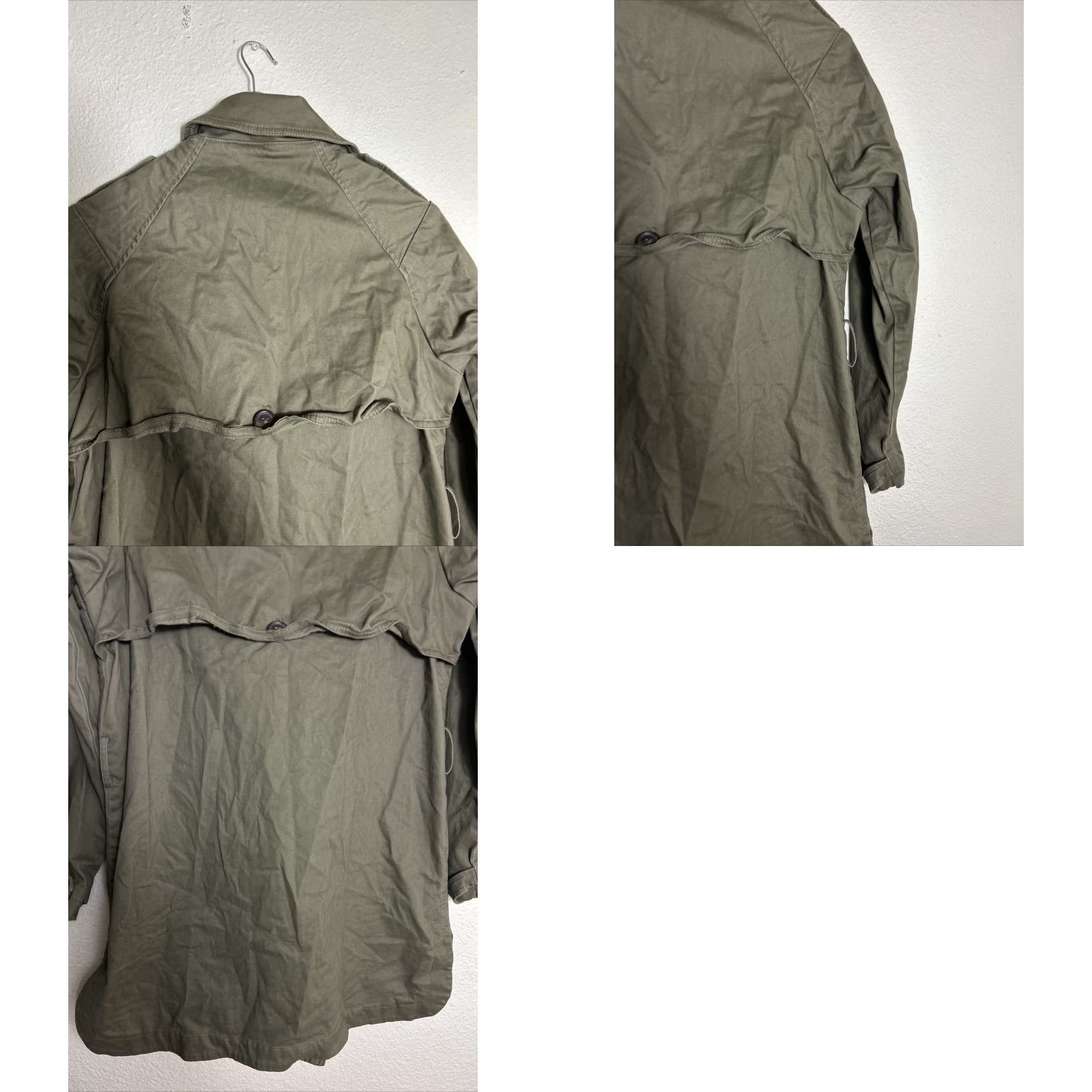 Lucky Brand Lucky Brand Womens Small Army Green Button Trench Coat Cotton Size S / US 4 / IT 40 - 10 Thumbnail