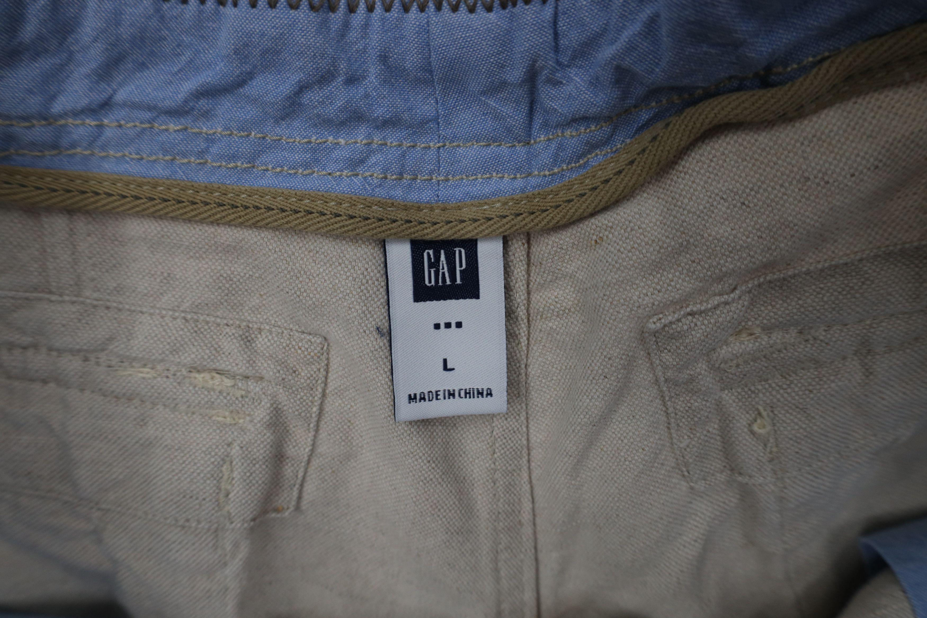 Gap Vintage Y2K 2005 Gap Above Knee Linen Shorts Beige Stone Tan Size US 34 / EU 50 - 6 Thumbnail