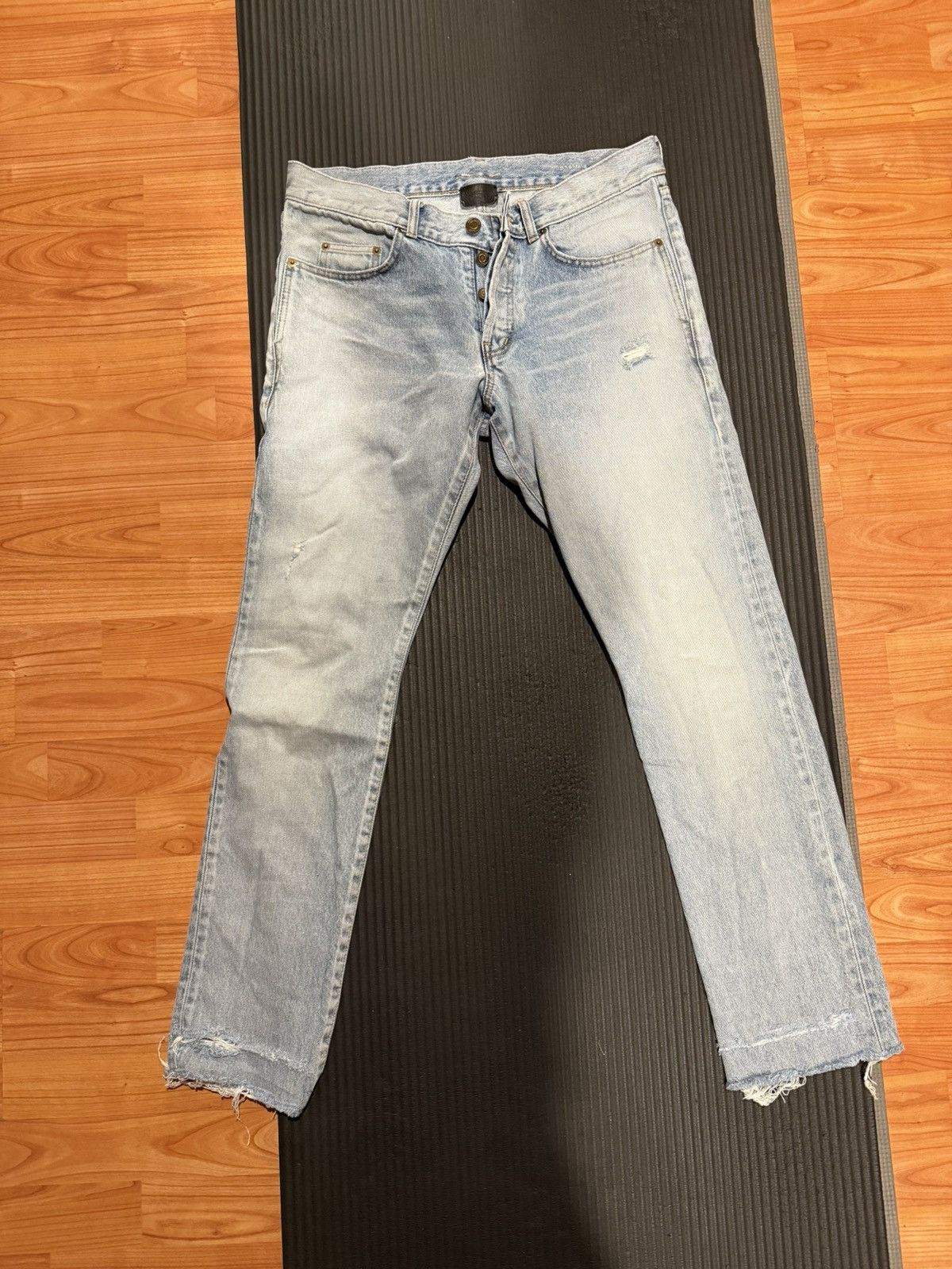 Saint Laurent Paris SLP D16 Washed Denim Jeans Size US 31 - 1 Thumbnail