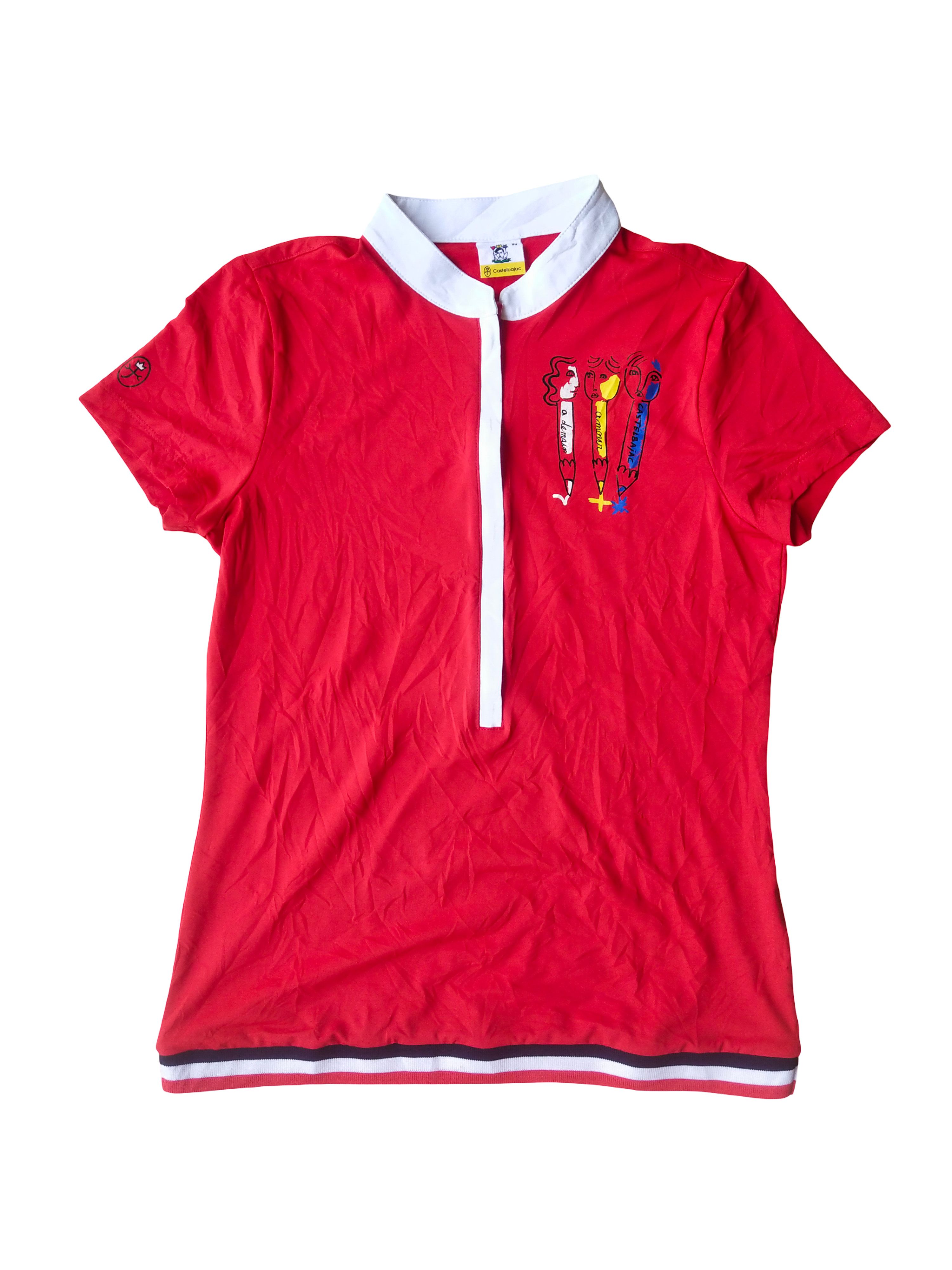 Jean Charles De Castelbajac JC de Castelbajac Golf Pop Art Embroidery Red Polo Shirt Size S / US 4 / IT 40 - 1 Thumbnail