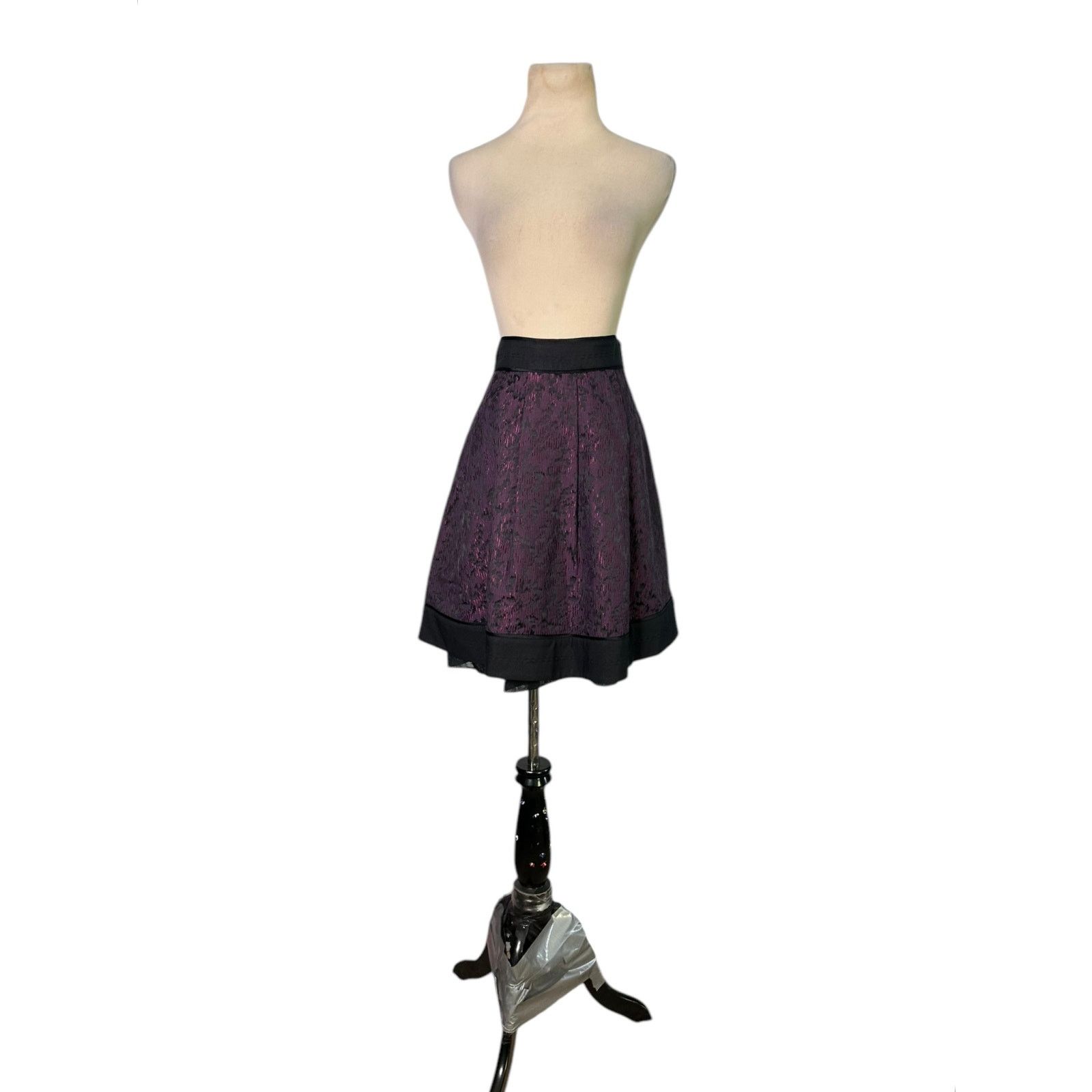 Diane von Furstenberg Diane Von Furstenberg black purple pleated mini skirt size 6 Size 28" / US 6 / IT 42 - 21 Thumbnail