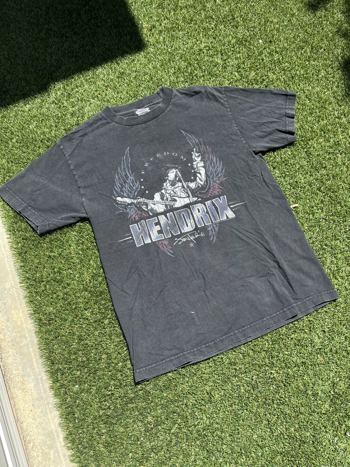 Vintage VTG 00’s Jimi Hendrix Faded Black Tee Size US M / EU 48-50 / 2 - 2 Thumbnail