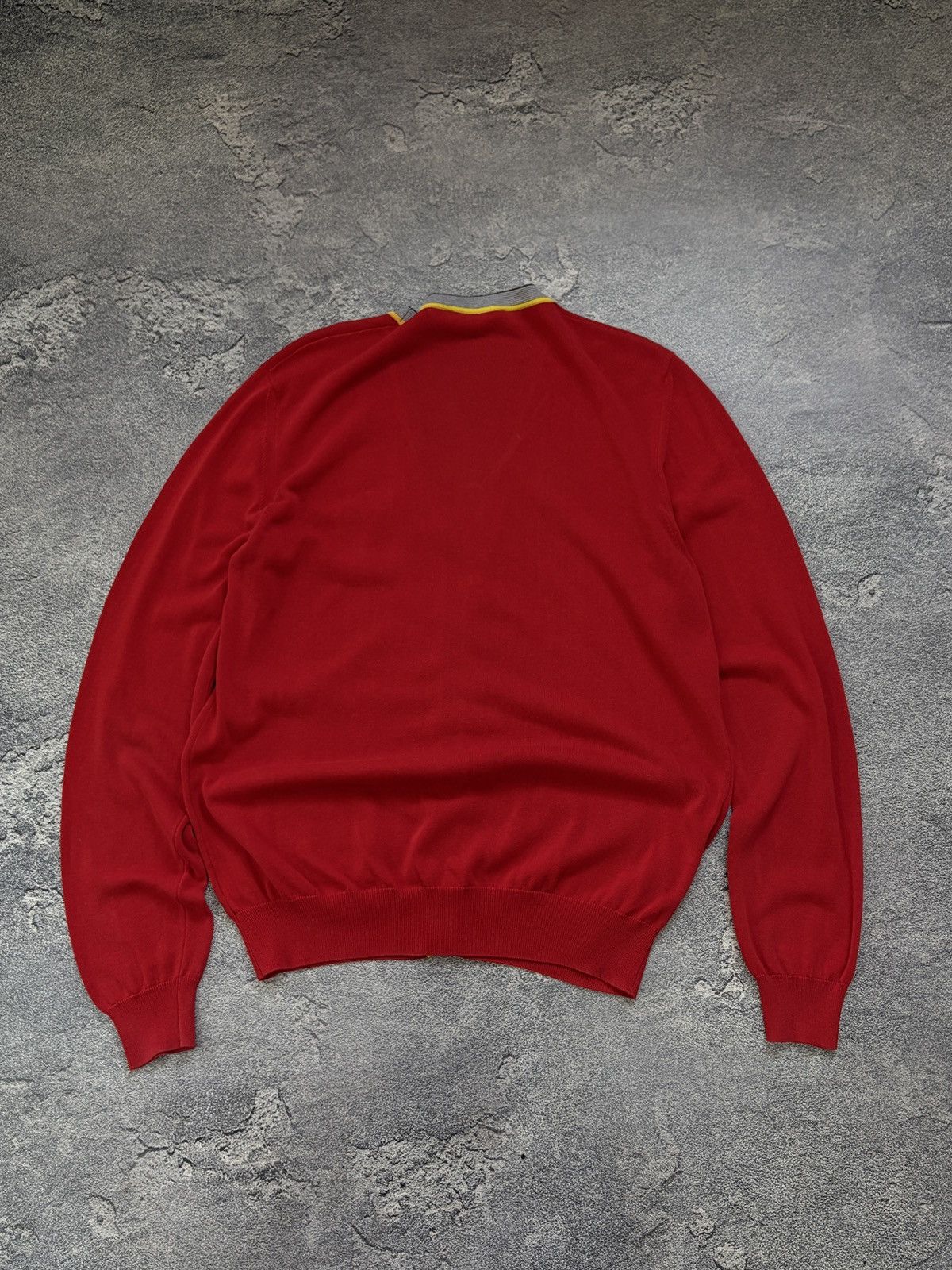 Dsquared2 DSQUARED2 Red V-Neck Cotton Knit Cardigan XL Made In Italy Size US XL / EU 56 / 4 - 4 Thumbnail