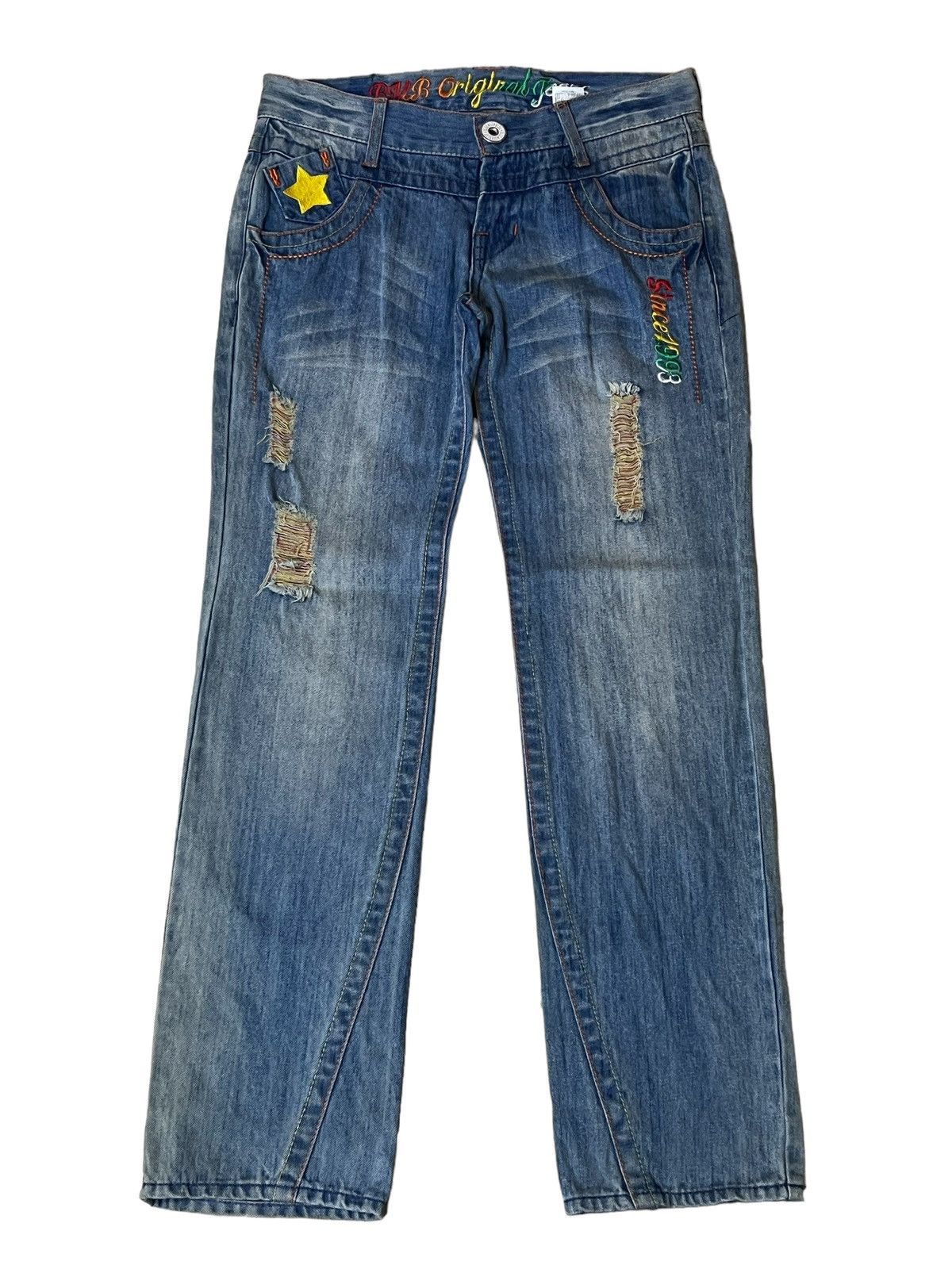 Le Grande Bleu (L.G.B.) JAPANESE BMB BLUE MOON BLUE SURFGIRL RAINBOW JEANS/DENIM Size US 32 / EU 48 - 2 Thumbnail