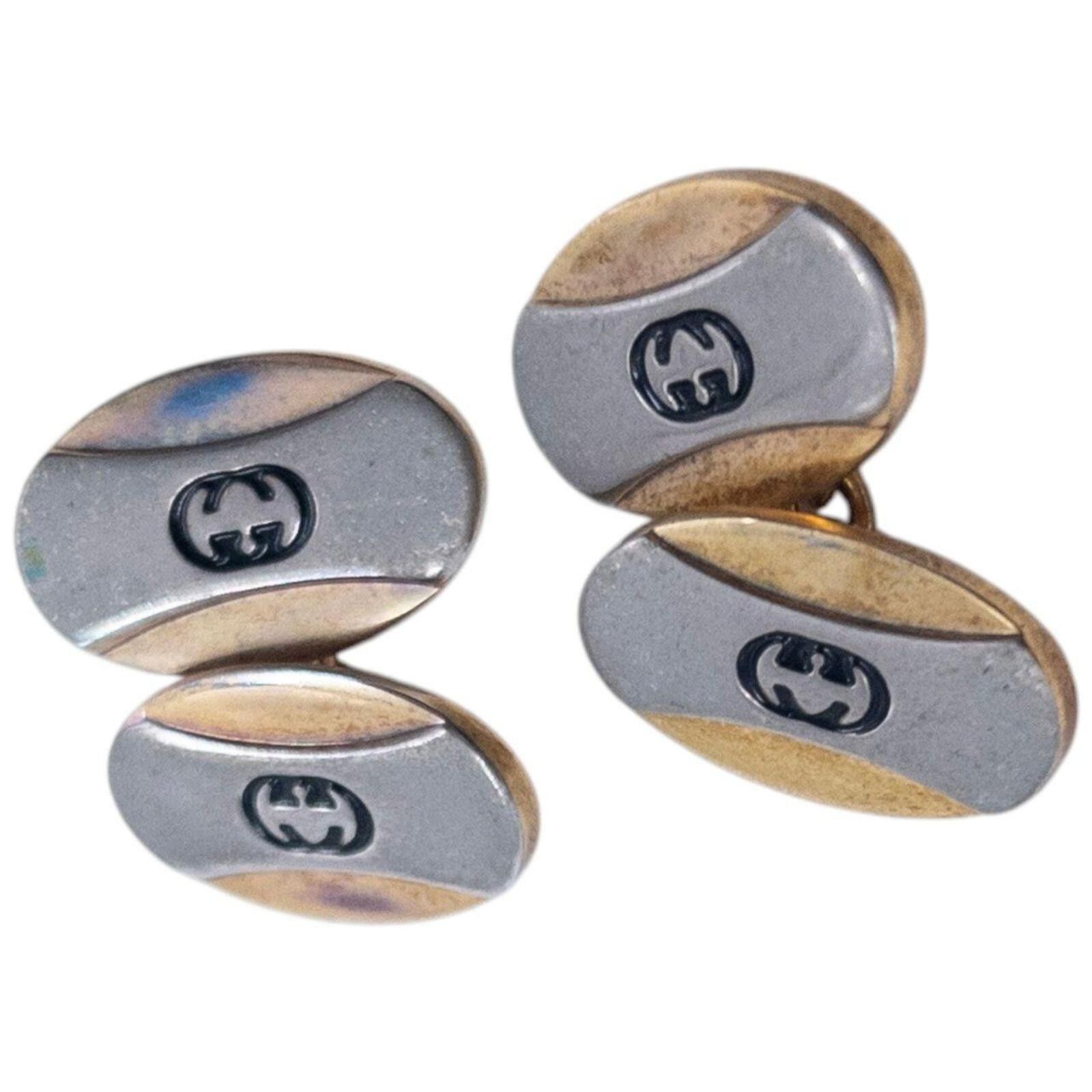 Gucci Vintage 80s Gucci Embossed Chain Link Cuff Links Size ONE SIZE - 2 Thumbnail