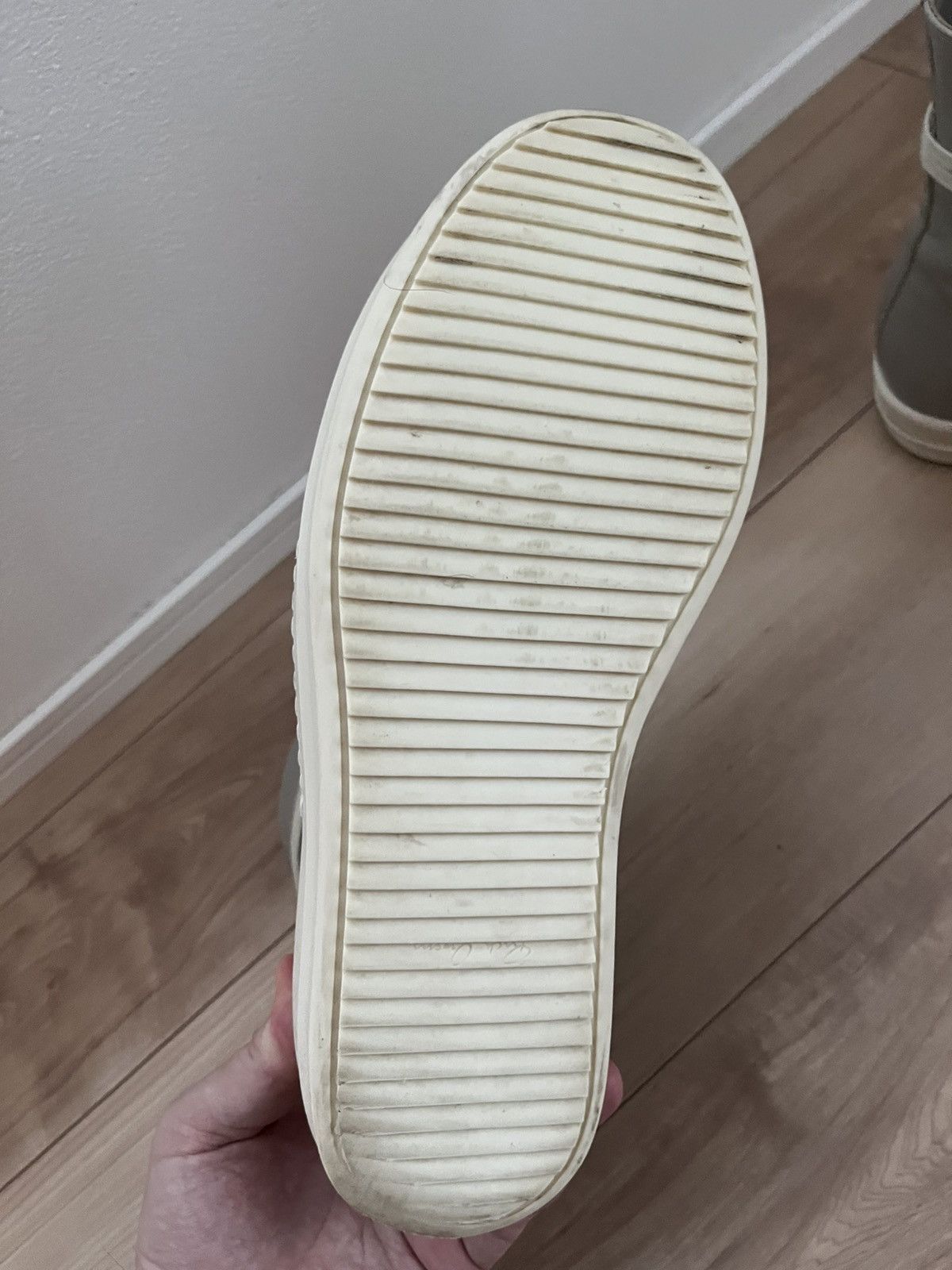 Rick Owens High-Top Leather Sneakers Pearl/Milk Size US 10 / EU 43 - 5 Thumbnail