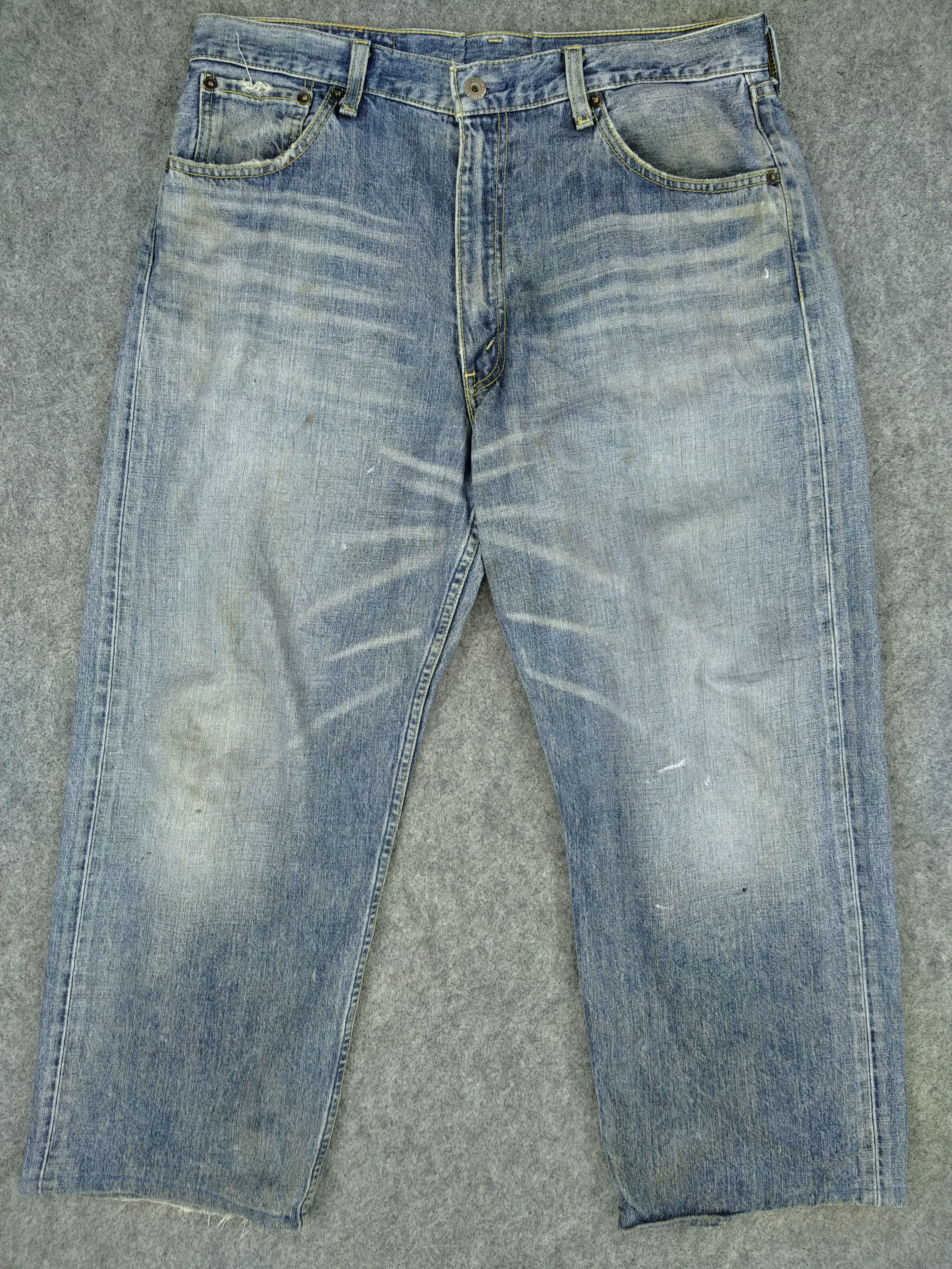 image of Distressed Denim x Levis Blue Distressed Vintage Levi's 504 Denim 34X26 -Jn760, Men's