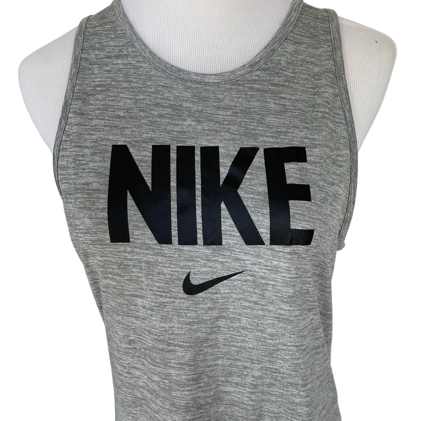 Nike NIKE S Regular Dri-Fit Gray Sleeveless Athletic Tank Top Size S / US 4 / IT 40 - 2 Thumbnail