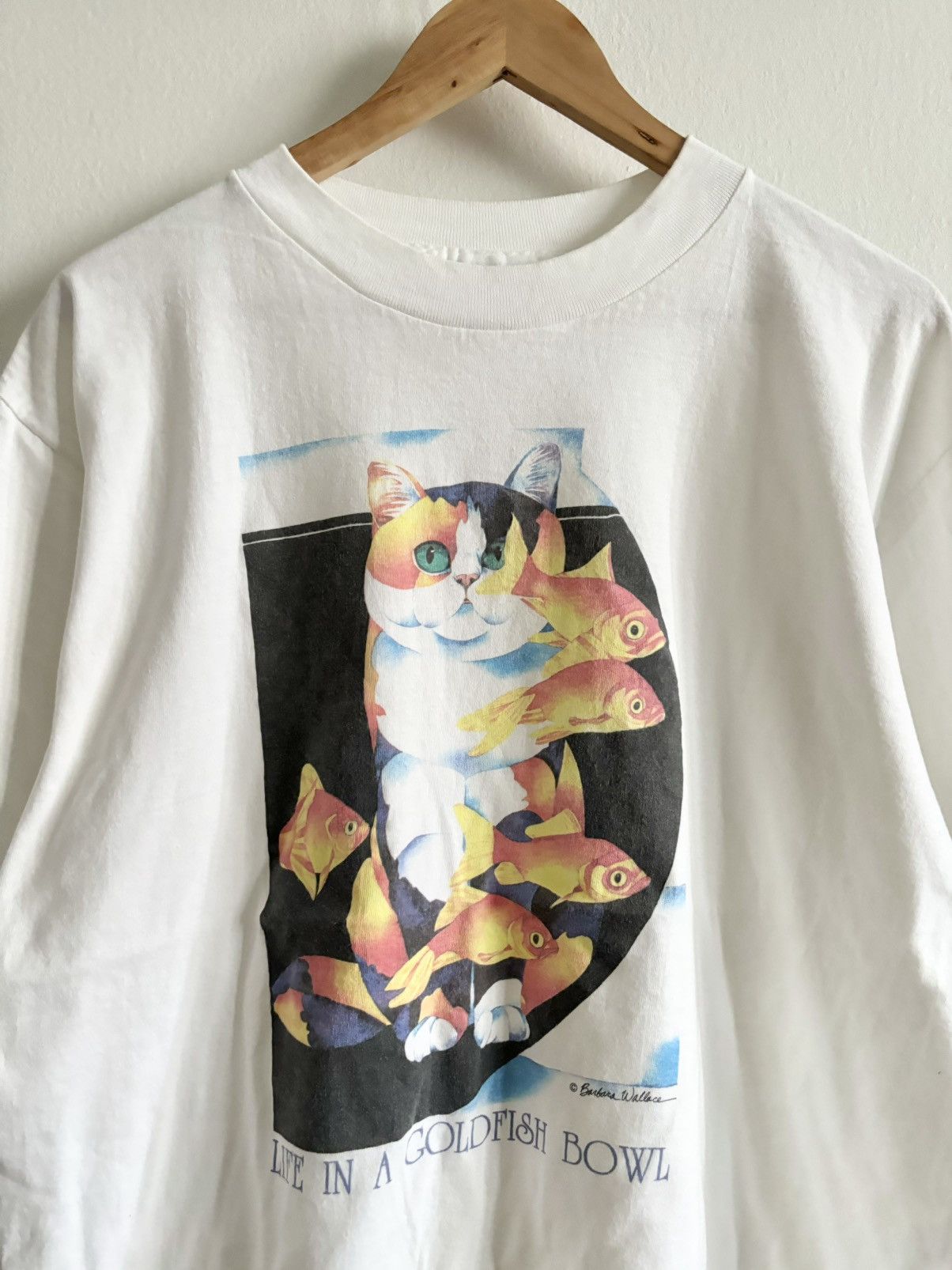 Vintage Vintage Cat Life In A Goldfish Bowl 90s Shirt Size US L / EU 52-54 / 3 - 2 Thumbnail