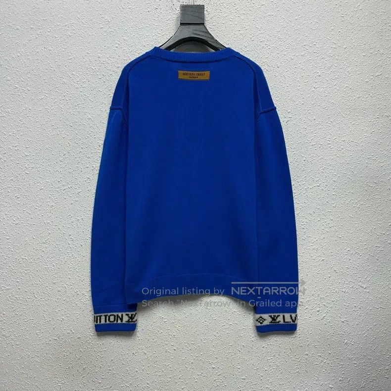 Louis Vuitton Louis Vuitton Cuff Logo Blue Crew Neck Pullover Long Sleev Size US M / EU 48-50 / 2 - 2 Thumbnail