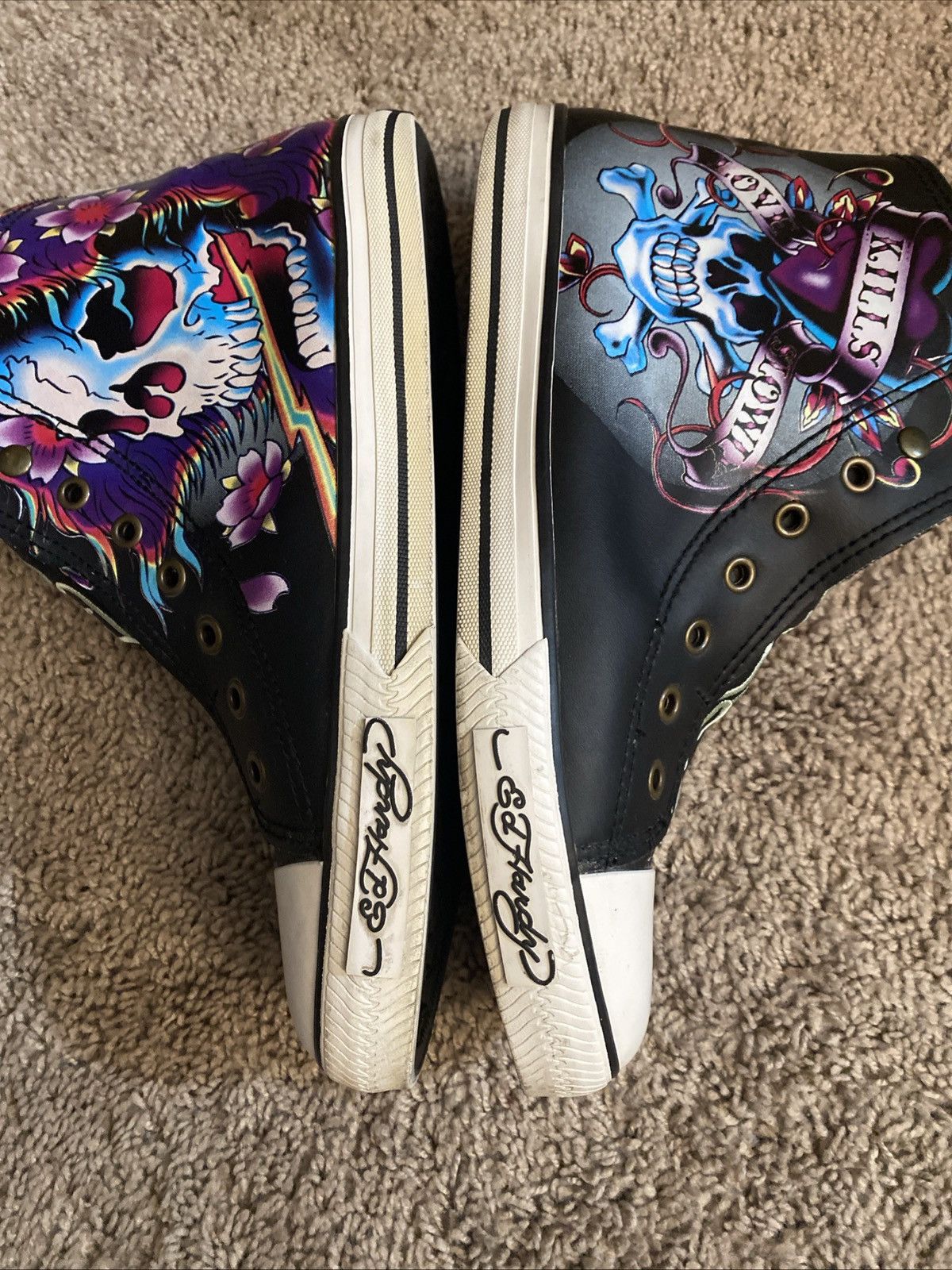 Ed Hardy Rare!Vintage Y2K Ed Hardy Hi top Sneakers size 11 Size US 11 / EU 44 - 16 Thumbnail