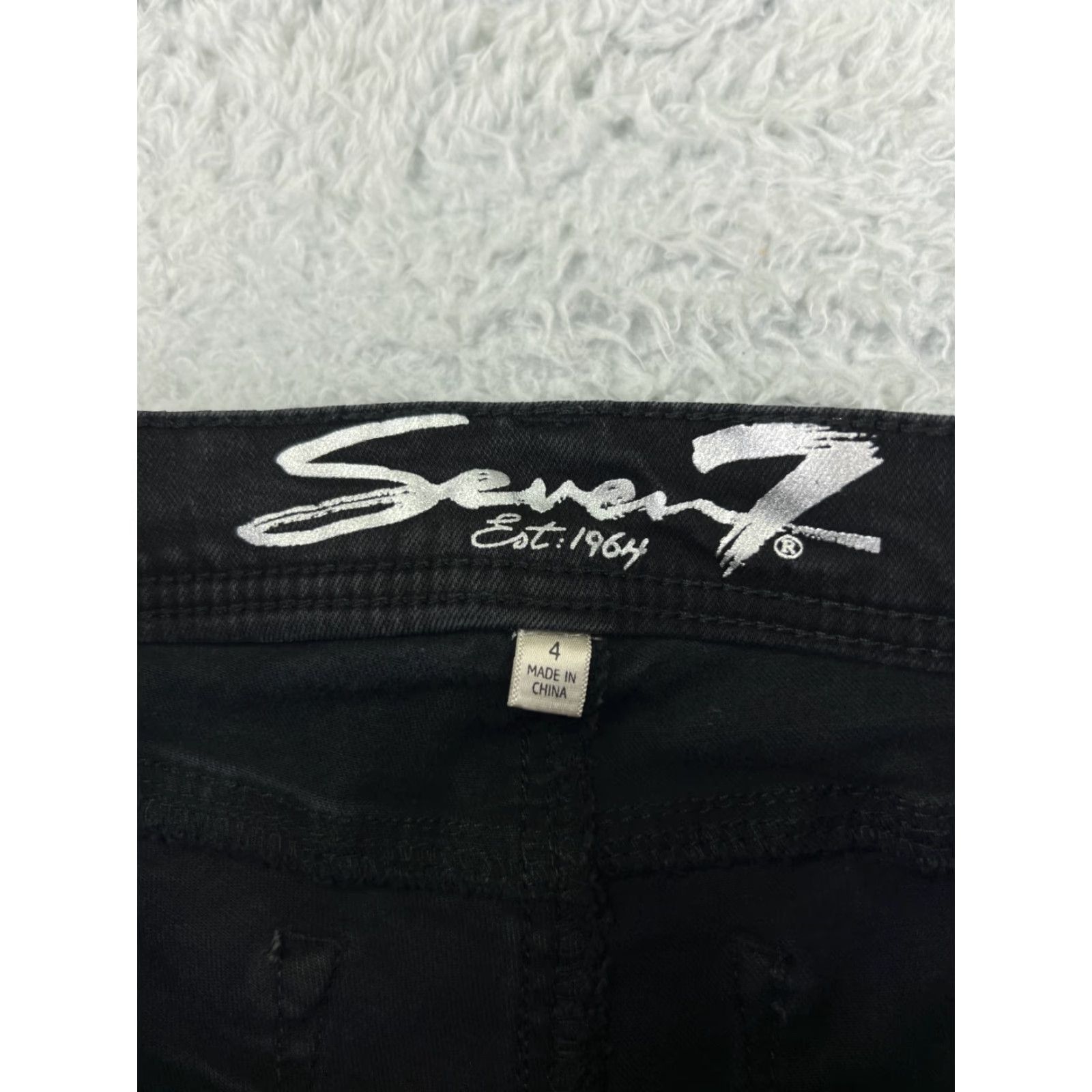 Vintage VINTAGE Seven7 Women's Jeans Skinny Tapered Black Denim 2000s Fall/Winter Womens Size 27" / US 4 / IT 40 - 3 Thumbnail