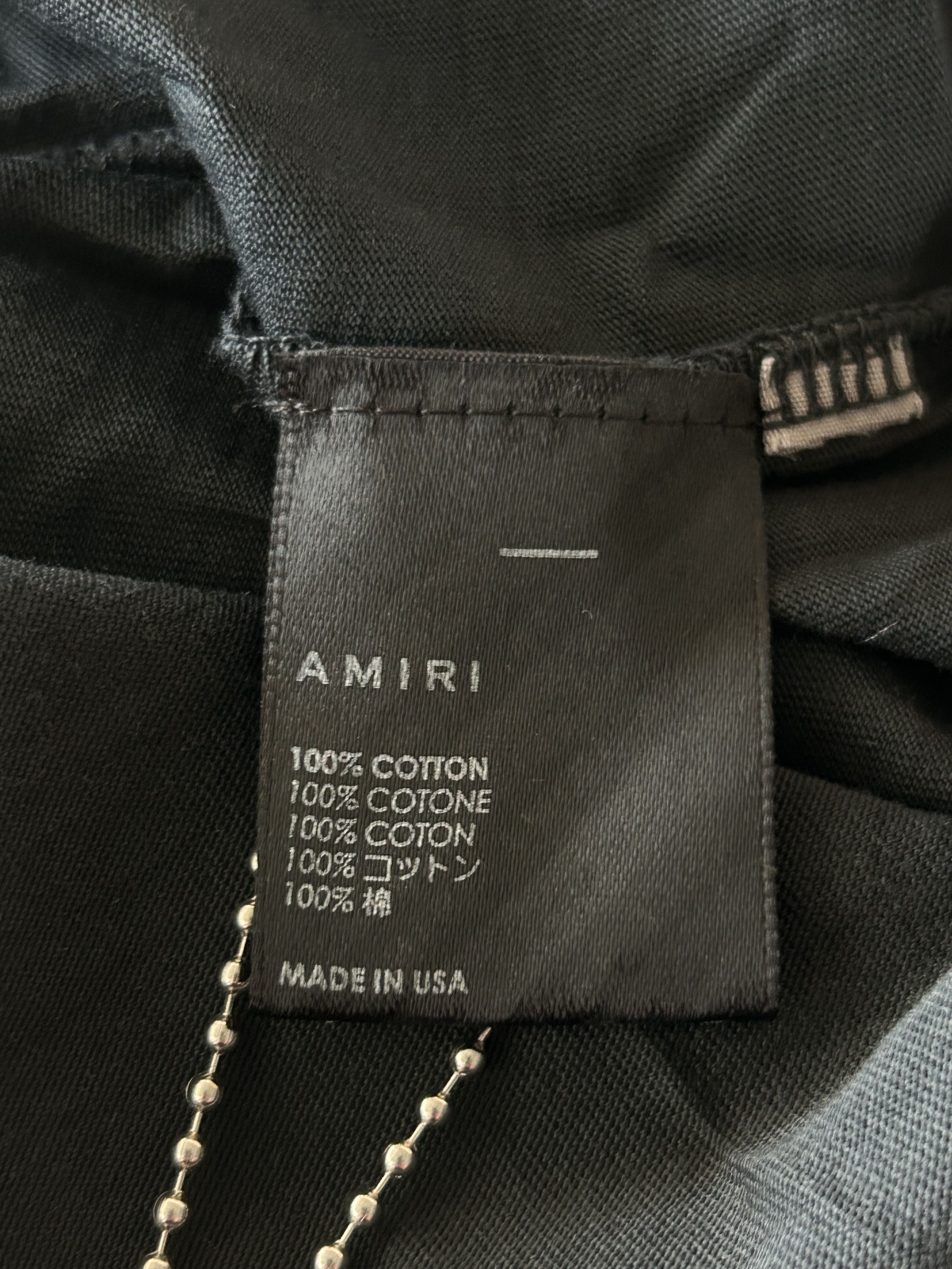 Amiri Amiri Faded Black & Yellow Track Logo T-Shirt Size US S / EU 44-46 / 1 - 4 Thumbnail