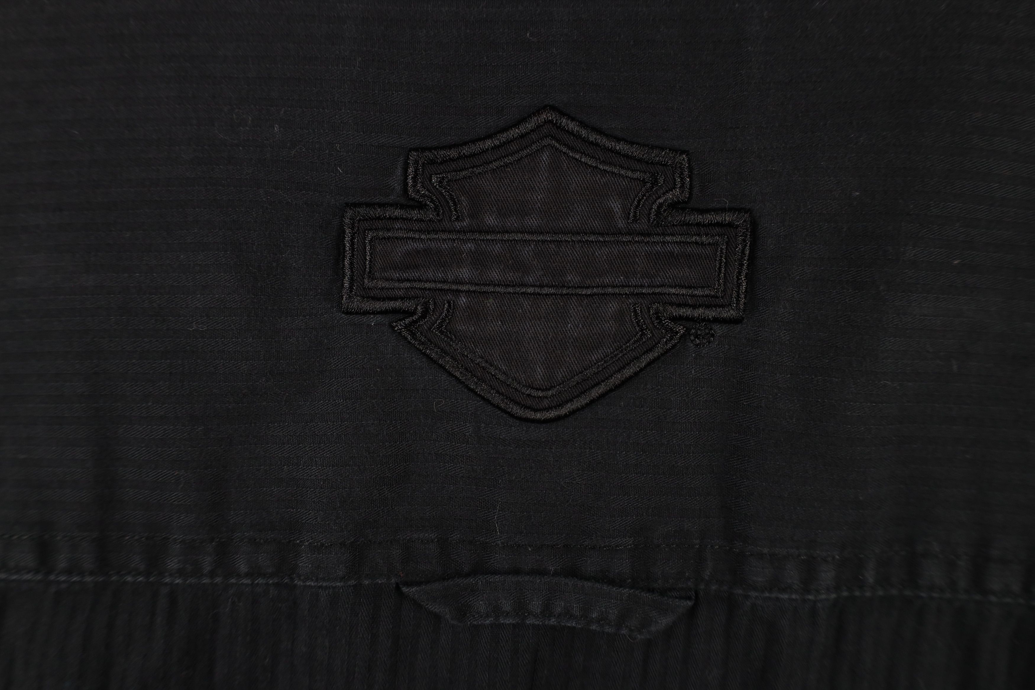 Harley Davidson × Vintage Vintage Harley Davidson Spell Out Striped Button Down Shirt Size US M / EU 48-50 / 2 - 9 Thumbnail