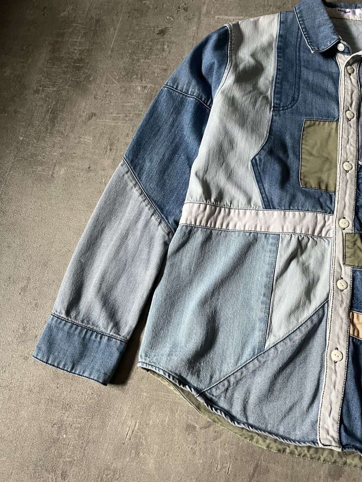 Issey Miyake × Japanese Brand × Ne-Net Ne-Net reconstructed patchwork denim button up shirt Size US M / EU 48-50 / 2 - 2 Thumbnail