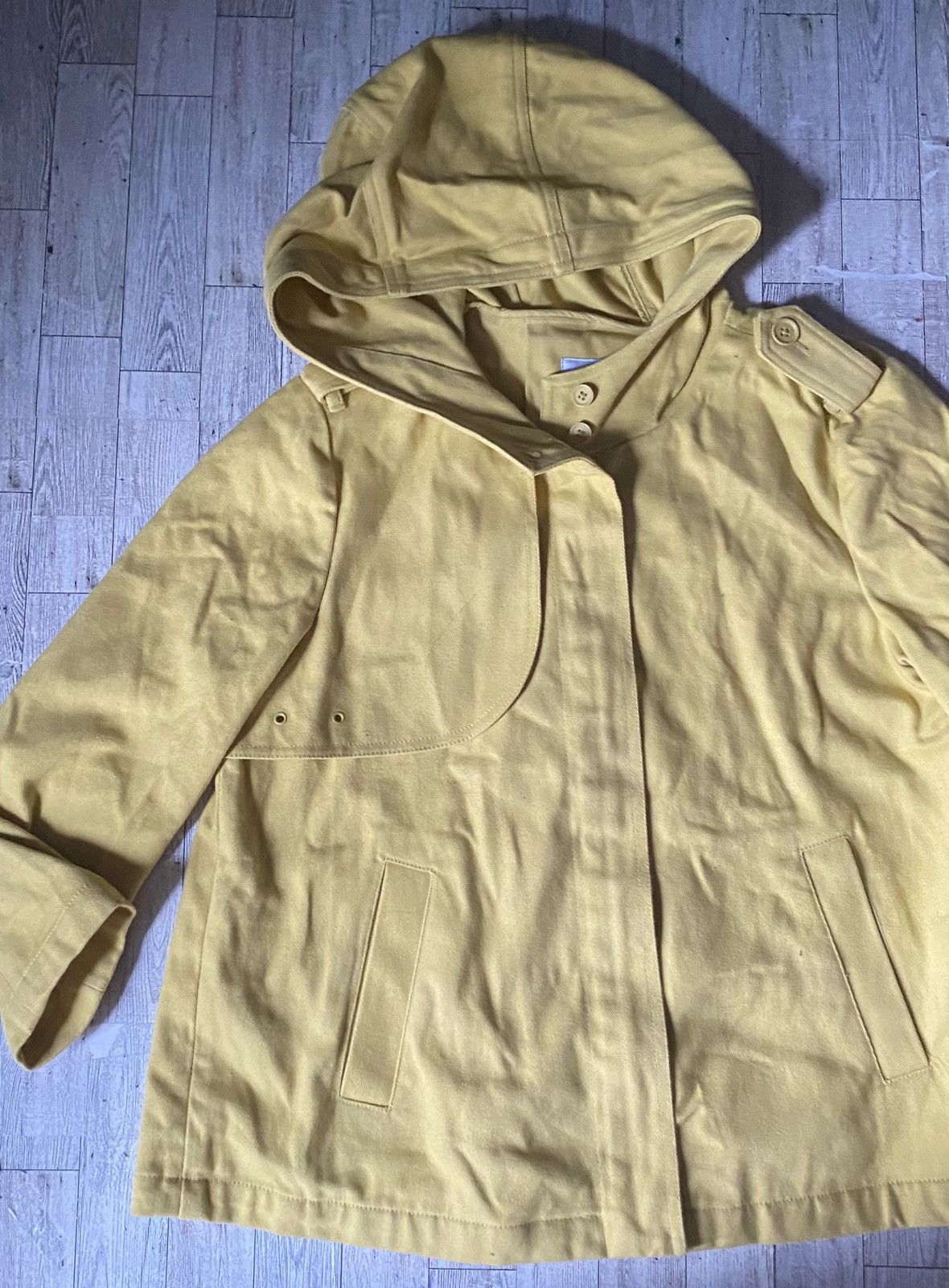 Gap Gap, Mustard, Tent Style, Hooded Jean Jacket Size M / US 6-8 / IT 42-44 - 12 Thumbnail