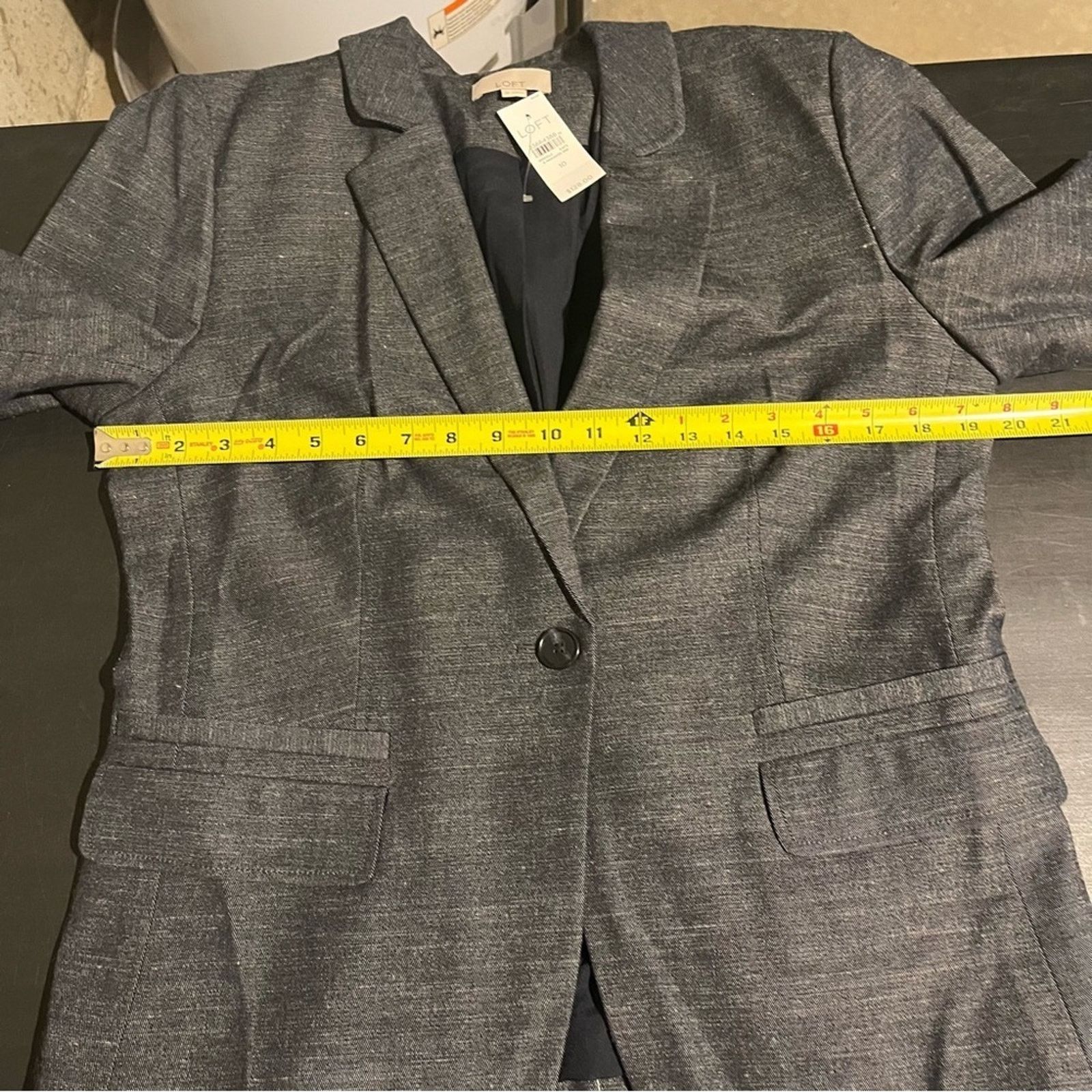 Ann Taylor Ann Taylor LOFT Chambray One Button Blazer Blue NWT Size 10 Size L / US 10 / IT 46 - 9 Thumbnail